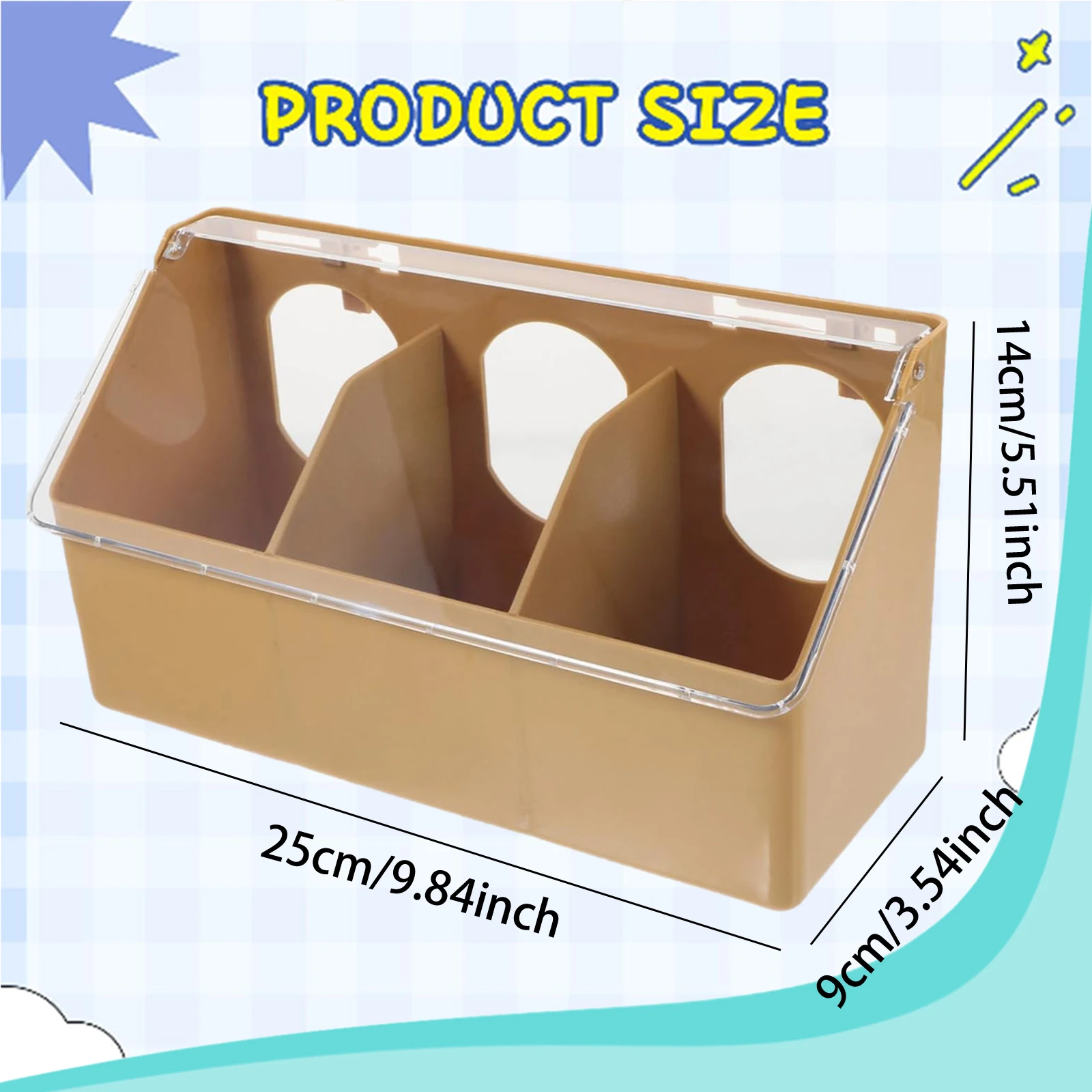 Caja de alimentación colgante para pájaros, 2/3 rejillas, alimentador de agua de plástico para pájaros, dispensador de comida para palomas para loros, cacatúas, suministros de alimentación para pájaros - imagen 5