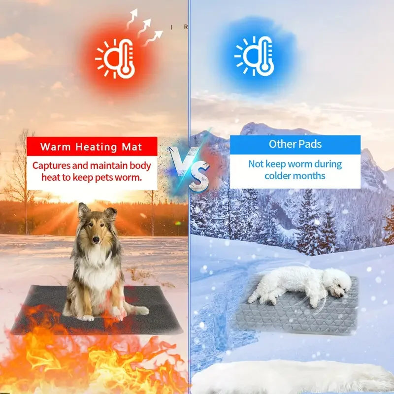 Almohadilla autocalentable para perros, cama suave con autocalentamiento para perros y gatos, estera térmica para cama con caja para mascotas con almohadilla central reflectante térmica para el calor del cuerpo - imagen 5