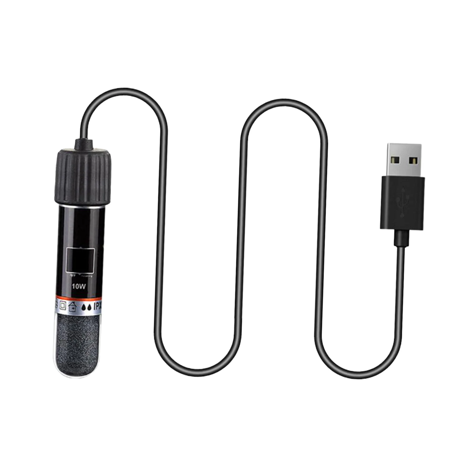 Varilla calefactora para mini acuario USB de 10 W 26 ° Calentador de tanque de peces pequeños de temperatura constante C Calentador de termostato de acuario sumergible