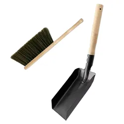 Juego de pala y cepillo para cenizas para chimenea, herramientas de limpieza esenciales multifuncionales para suministros de fuego de invierno, accesorios