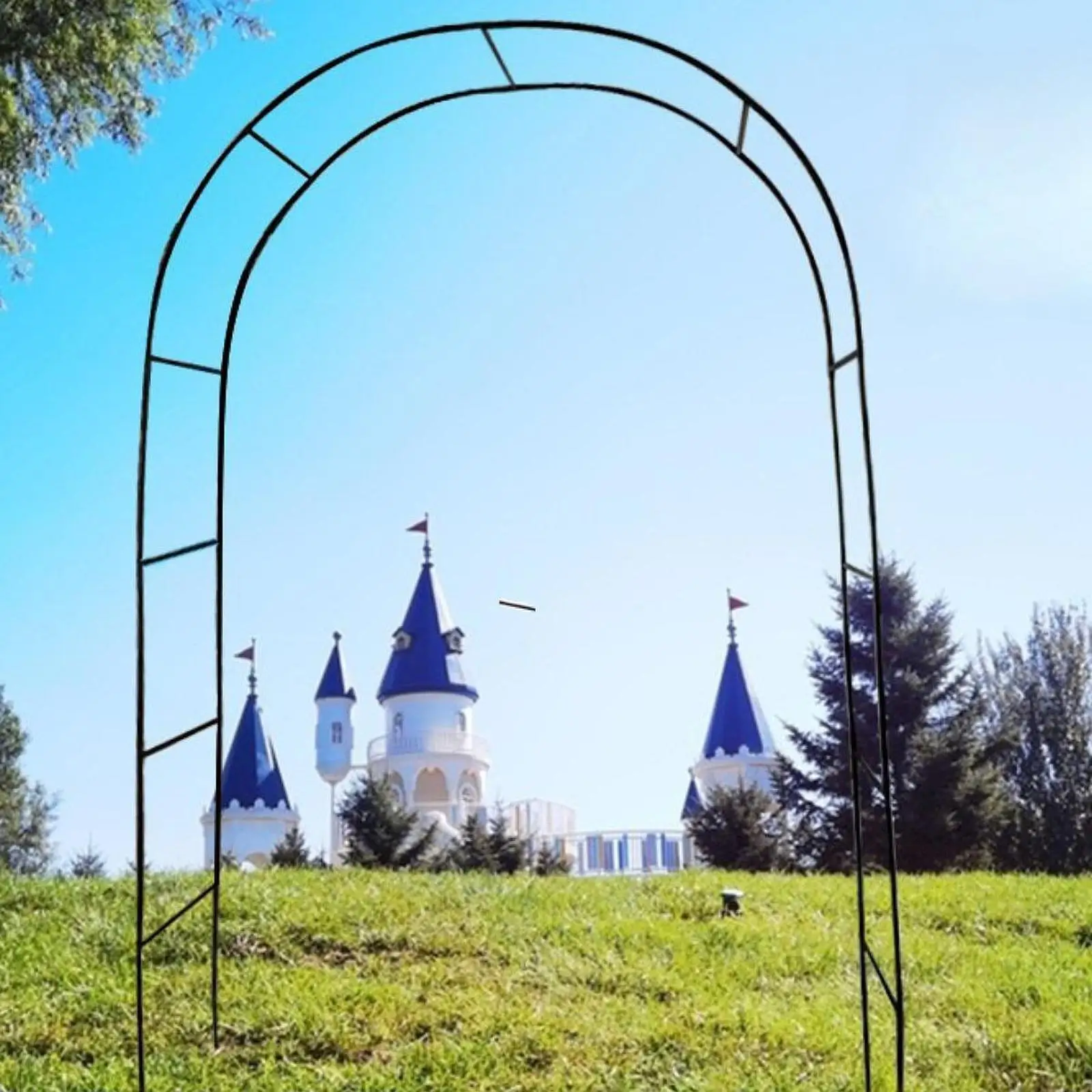 1 Uds. Arco de jardín de Metal, marco de acero resistente de gran tamaño, Kit de arco de enrejado de Metal DIY para telón de fondo de ceremonia de boda