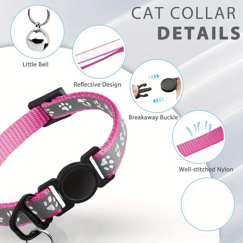 Collar reflectante personalizado para gatos con placa identificación - imagen 5