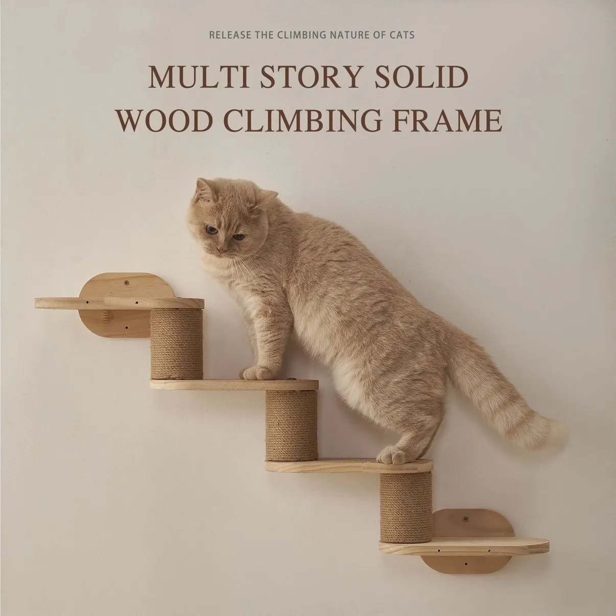 Hamaca para mascotas y gatos, tumbona con ventana, cama de pared para escalar, nido incluido, escalones para gatos, tumbona de pared grande y estable para escalar, estante con plataforma para gatos - imagen 4