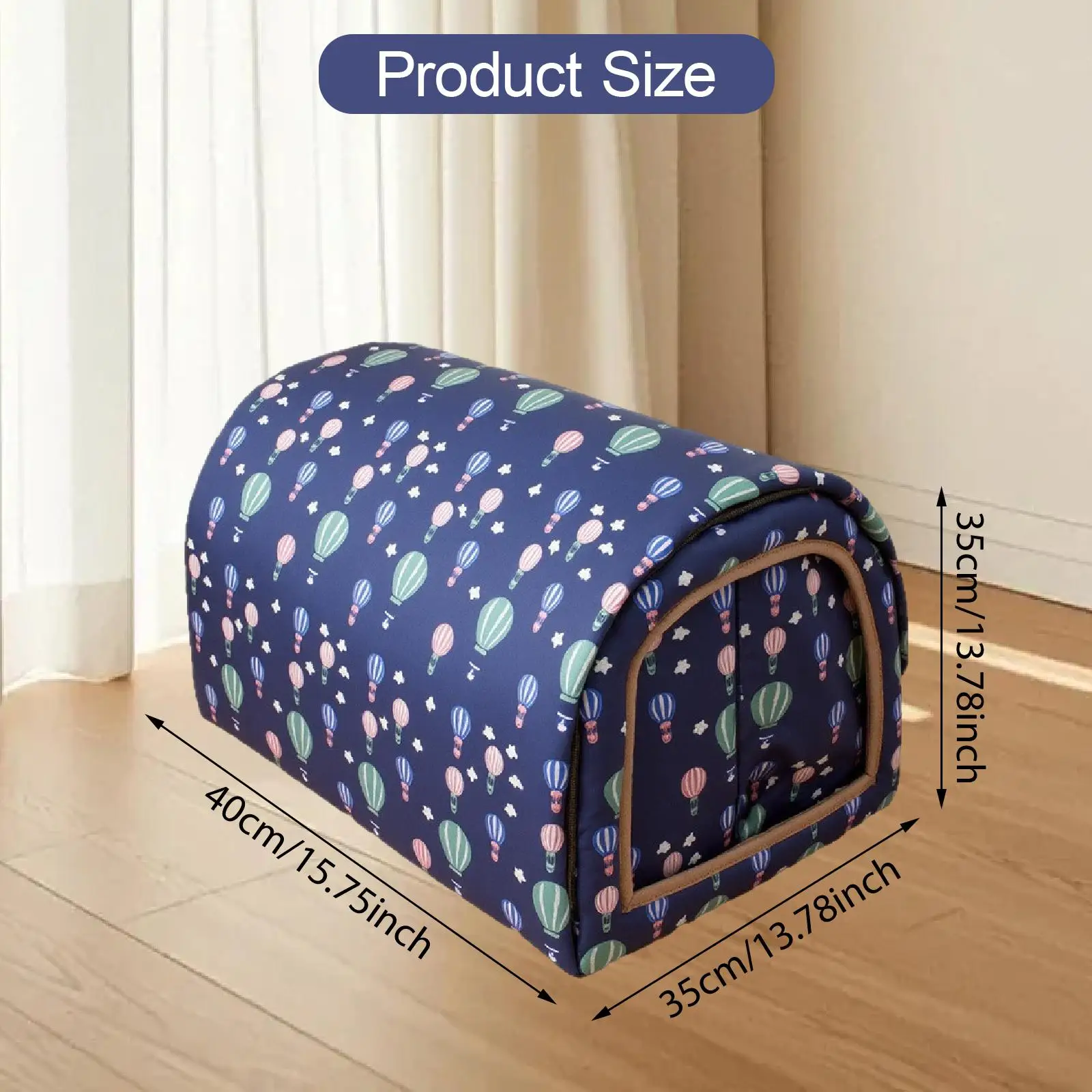 Tienda de campaña para mascotas de tela Oxford, casa para perros impermeable desmontable, cama de cueva cálida para gatos para cachorros y gatitos, refugio para las cuatro estaciones - imagen 5