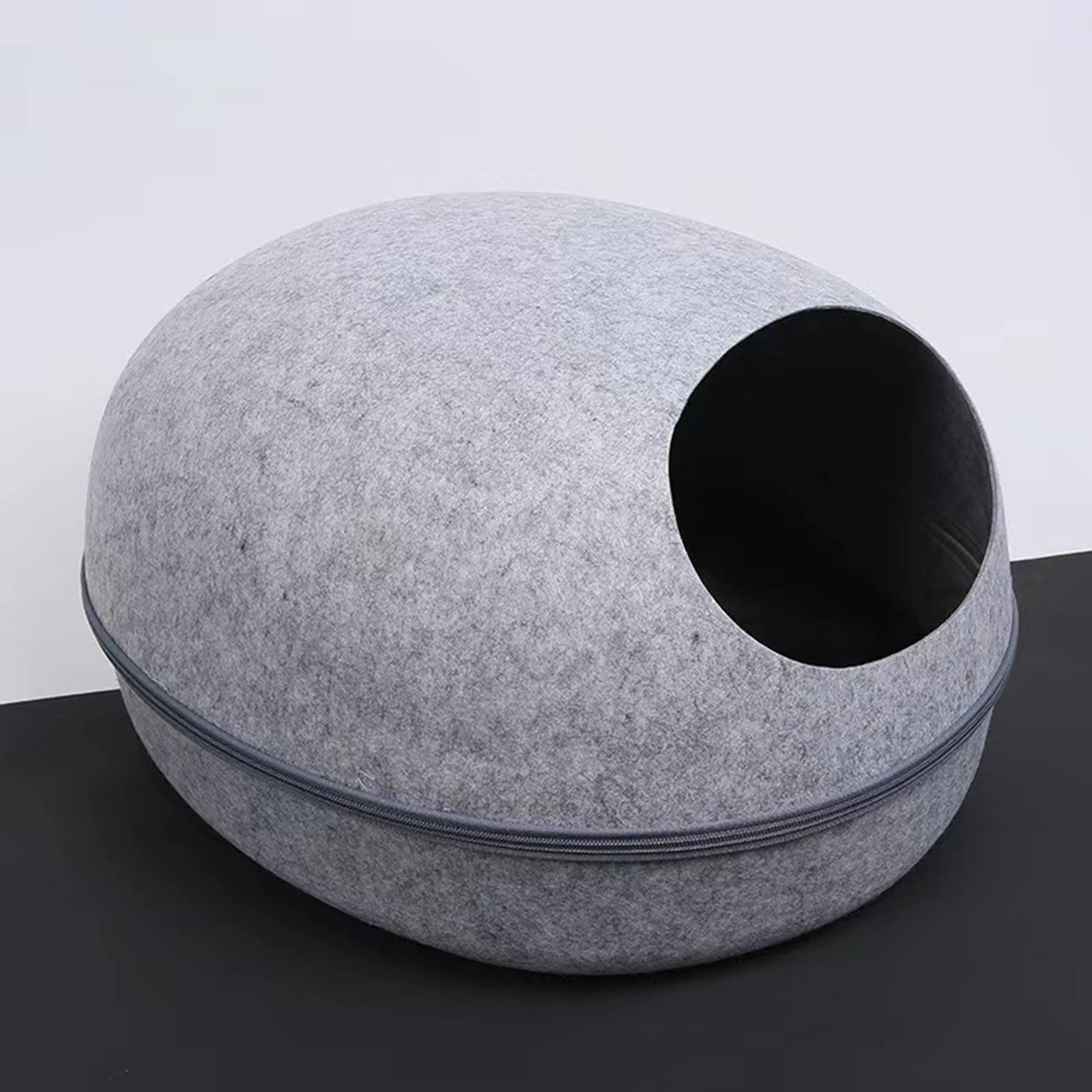 Casa semicerrada para perros y mascotas, cama de fieltro cálida y resistente a los arañazos para gatos, cueva para interiores, tienda para gatos, cama para dormir para mascotas, suministros para mascotas - imagen 3