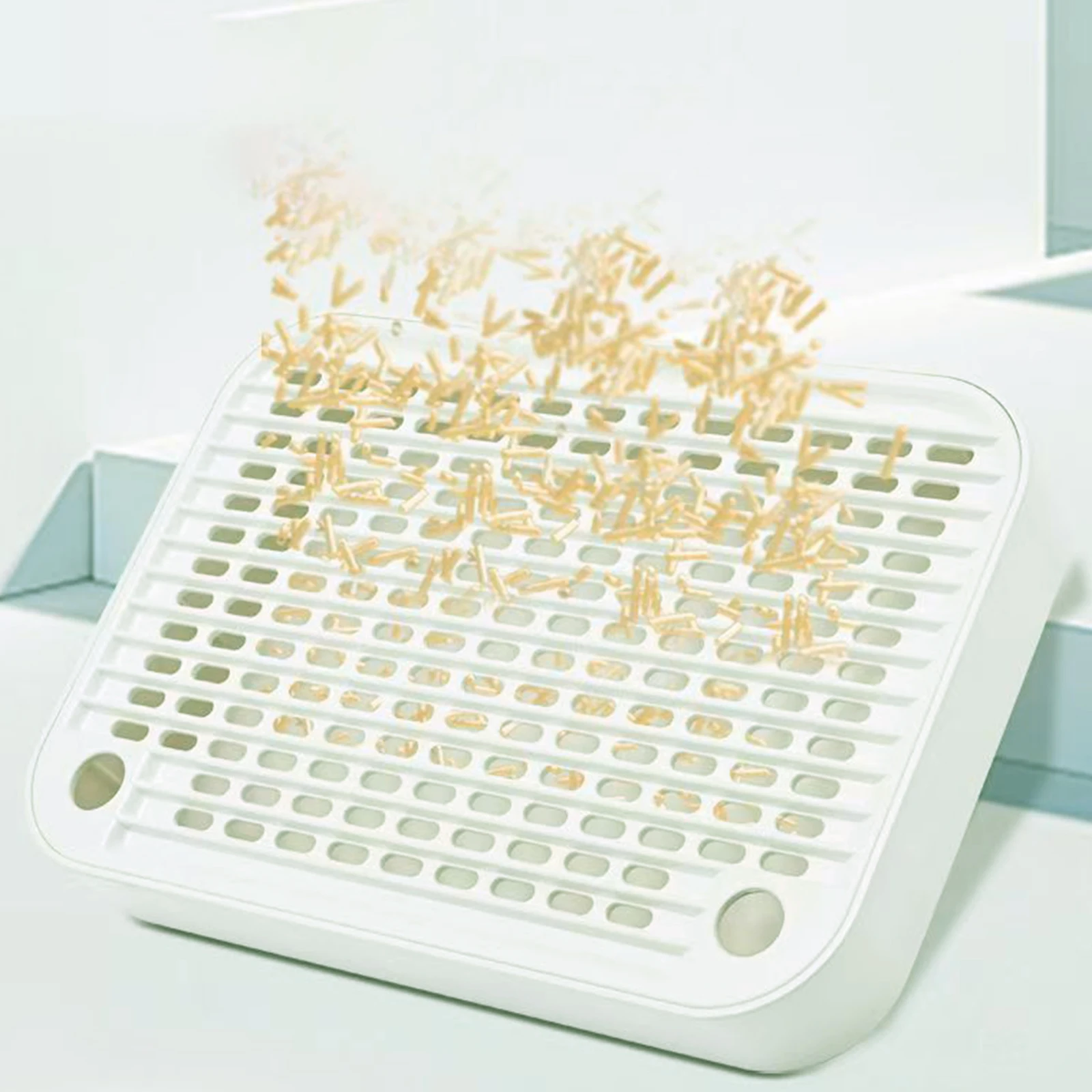 Caja de arena de plástico para gatos, caja de arena para gatitos, estribo, estera de arena lavable para gatos, suministros de limpieza para mascotas en interiores - imagen 3