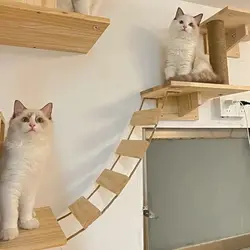 Árbol para gatos de pared con sisal y madera maciza de 100 cm