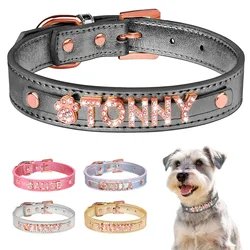 Collar personalizado para perros y gatos con nombre grabado y dijes