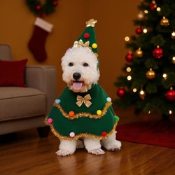 Ropa navideña para perros 2025 - Capa festiva de Navidad suave