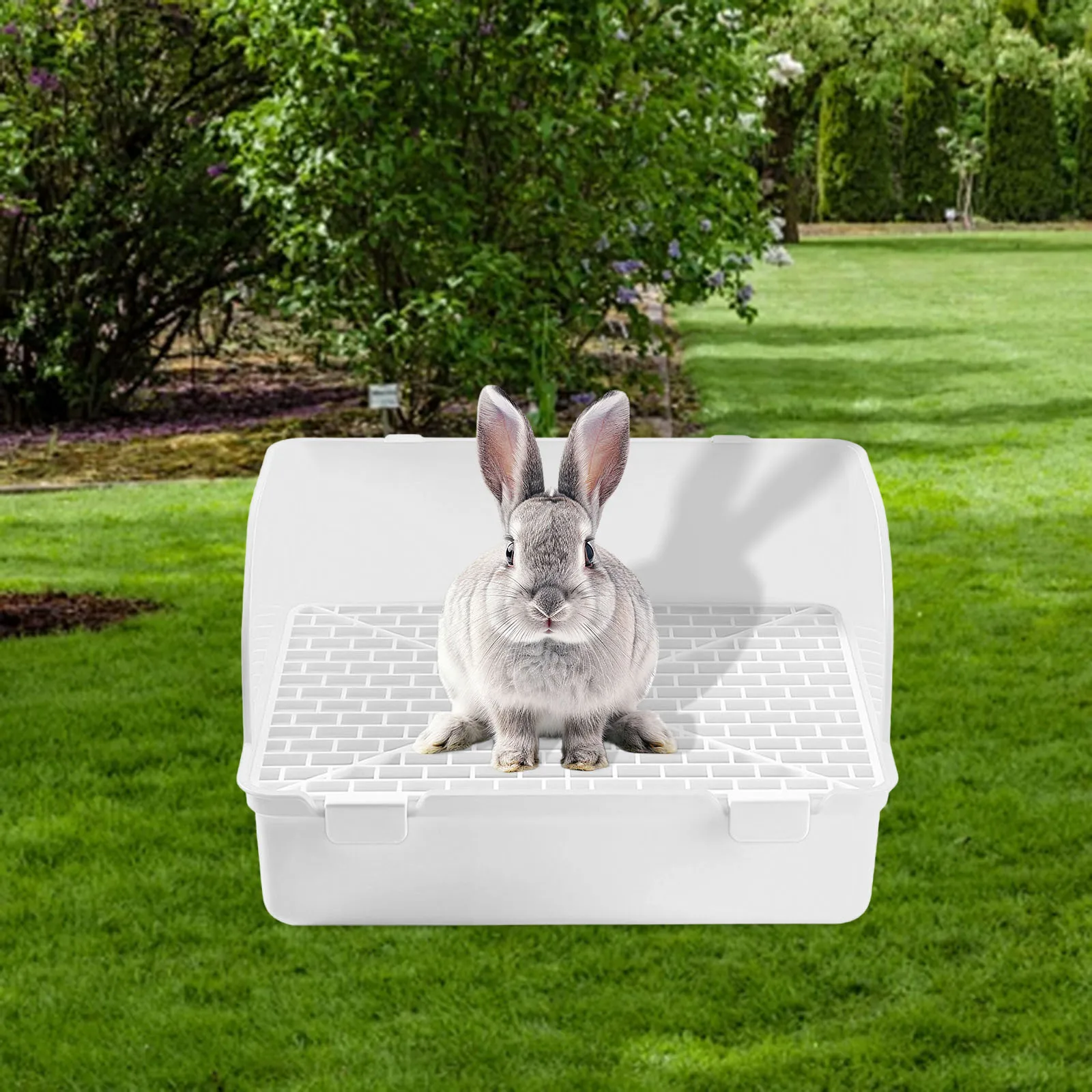 Caja de arena para conejitos, bandeja para orinal para mascotas, accesorios para jaulas de inodoro para hurón, animales pequeños, Gale Aur, suministros de limpieza para mascotas - imagen 4