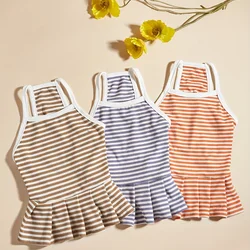 Vestido a rayas para gatos y perros - verano con volantes bonitos