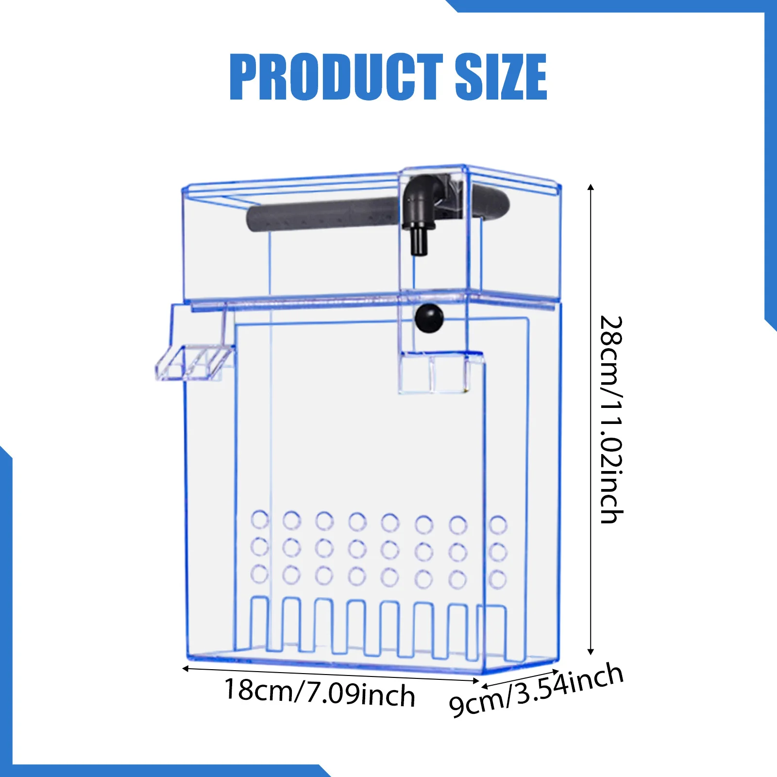 Caja de Filtro para Pecera de Pared - 3 en 1, desague por goteo - imagen 5