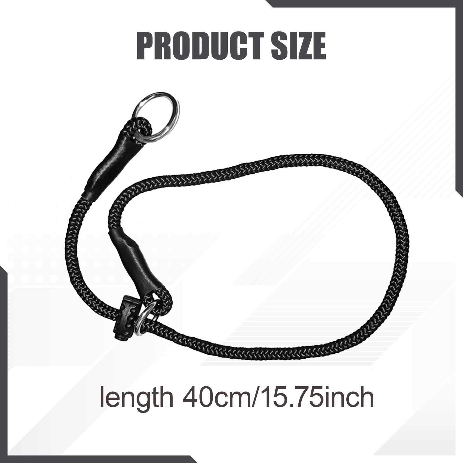 Collar de entrenamiento ajustable para perros, correa de nailon portátil para perros, cuerda para estrangulación de cachorros, suministros para mascotas, 40/50/55cm - imagen 5