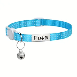 Collar personalizado para gato con placa grabada y cascabel seguro