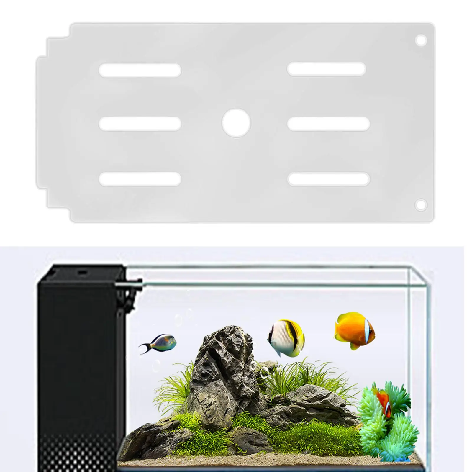 Cubierta acrílica para acuario con orificios de alimentación, tapa transparente antisalto para pecera, fácil de instalar