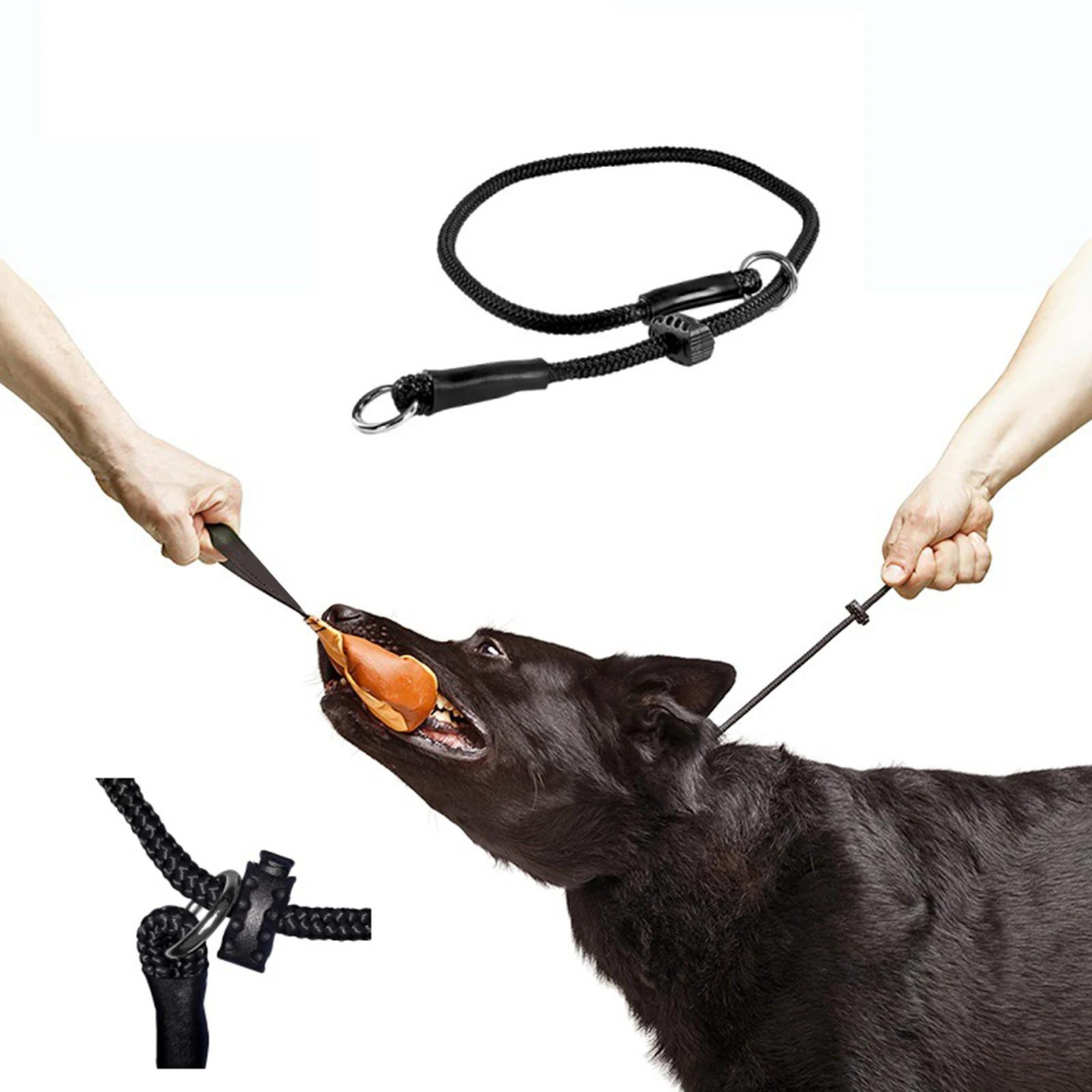 Collar de entrenamiento ajustable para perros, correa de nailon portátil para perros, cuerda para estrangulación de cachorros, suministros para mascotas, 40/50/55cm