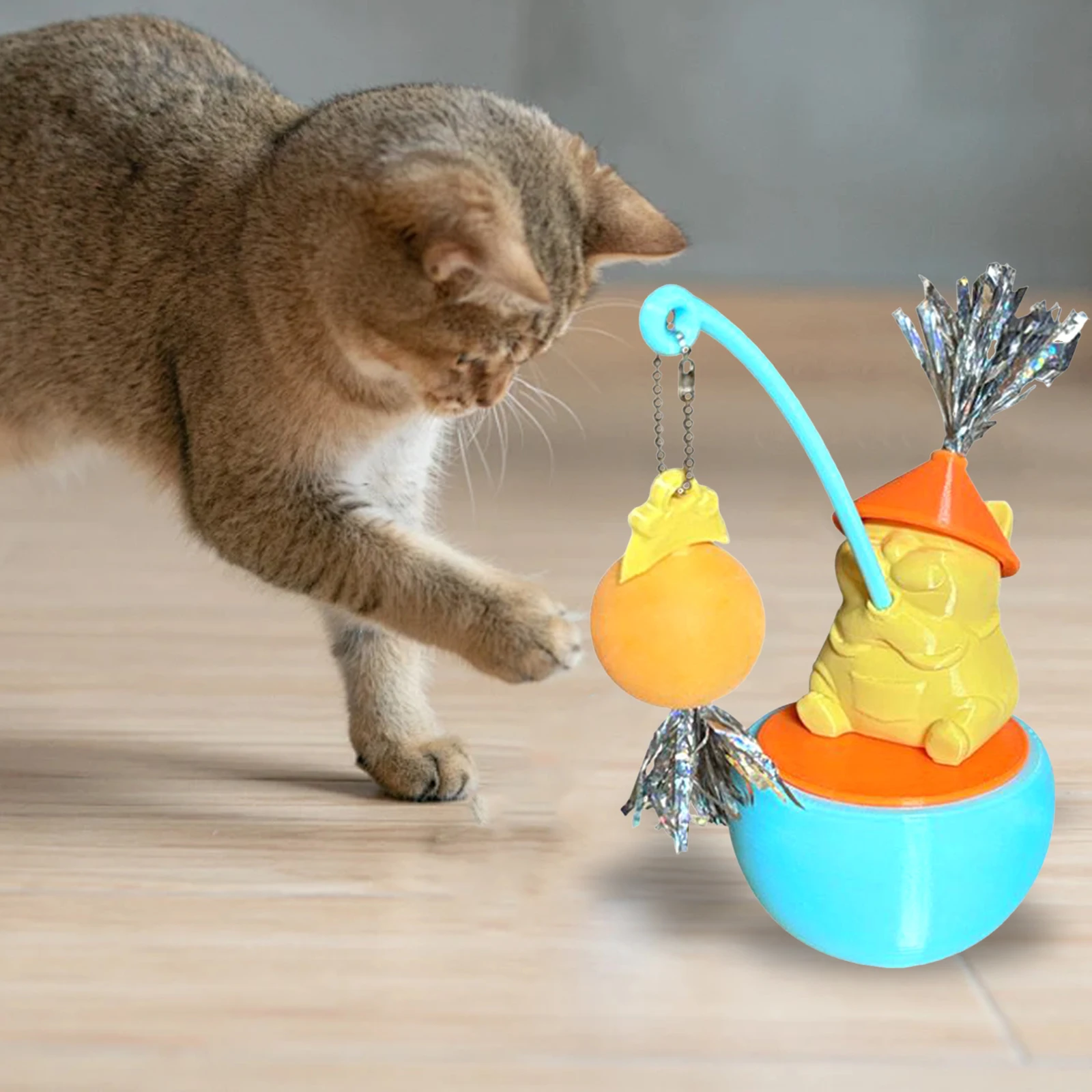 Vaso interactivo para gatos, juguete interactivo para gatos, entretenido, novedad, pelota para rascar gatos oscilante para cachorros, gatos de interior - imagen 4