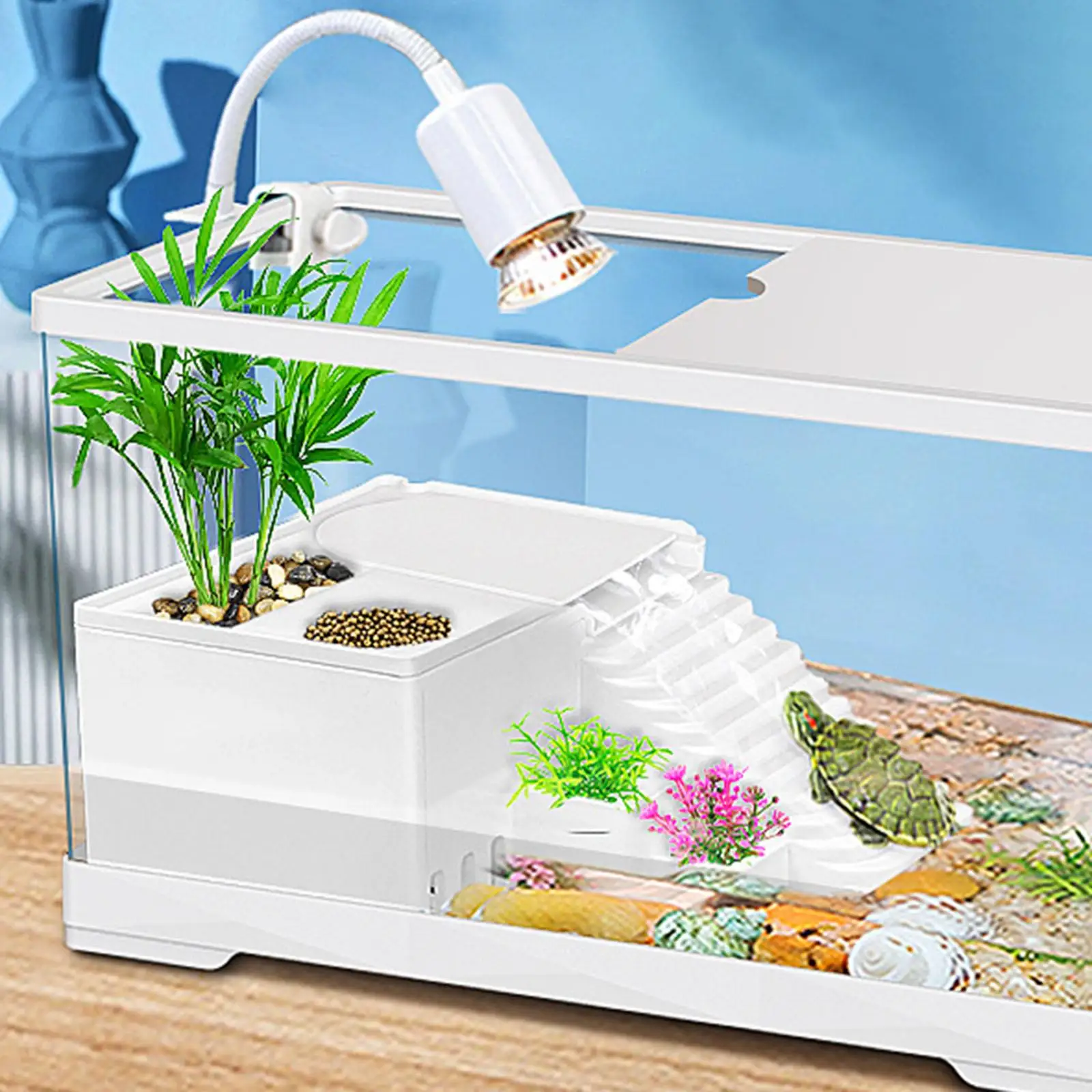 Turtle Basking Platform with Ladder Tortoise Climbing Platform Aquarium Turtles Tank Decorations Fish Tank Dock Platform - imagen 3