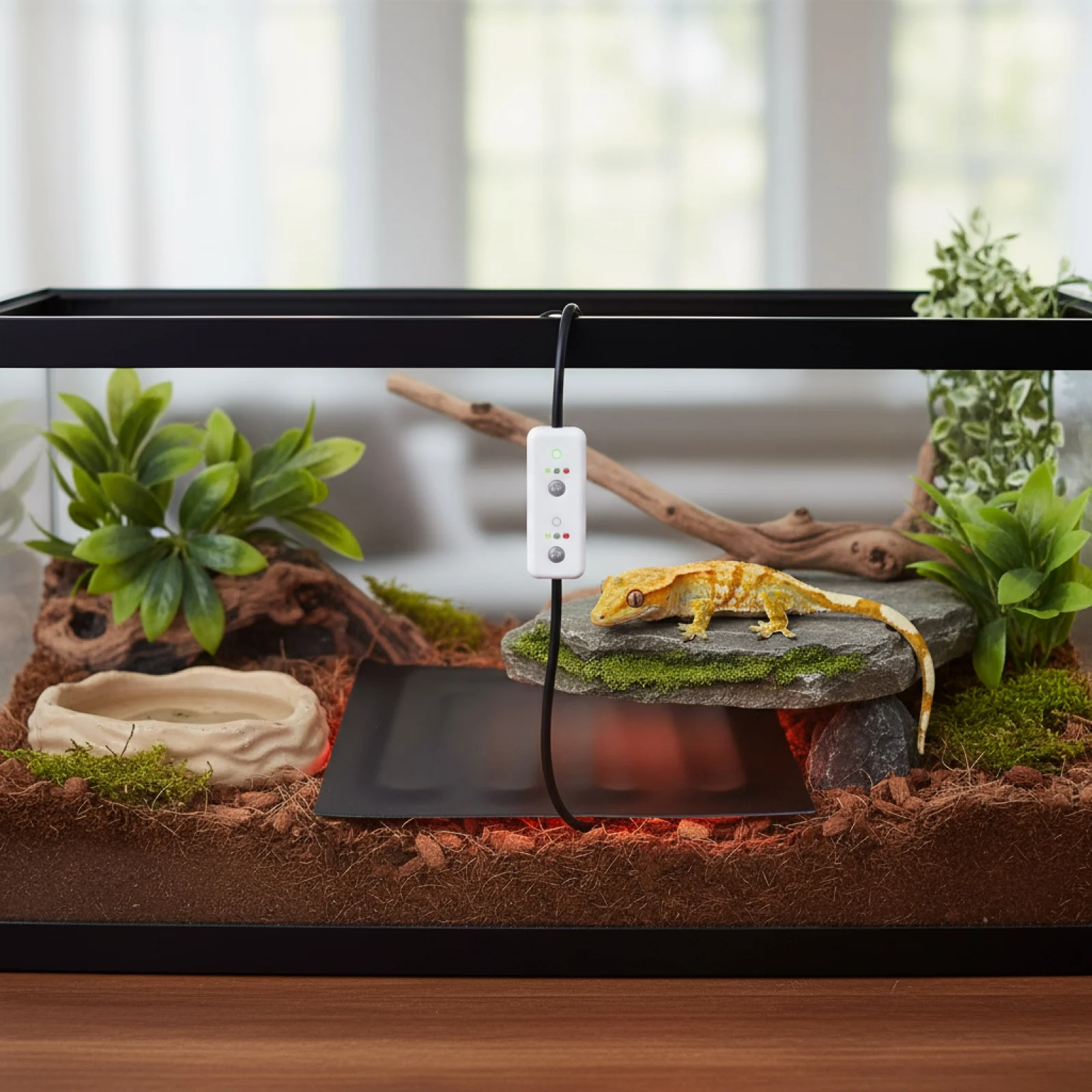 Almohadilla calefactora para reptiles, calentador de temperatura ajustable portátil USB, cojín calefactor para mascotas para dragón barbudo, cama calefactora de invierno - imagen 2