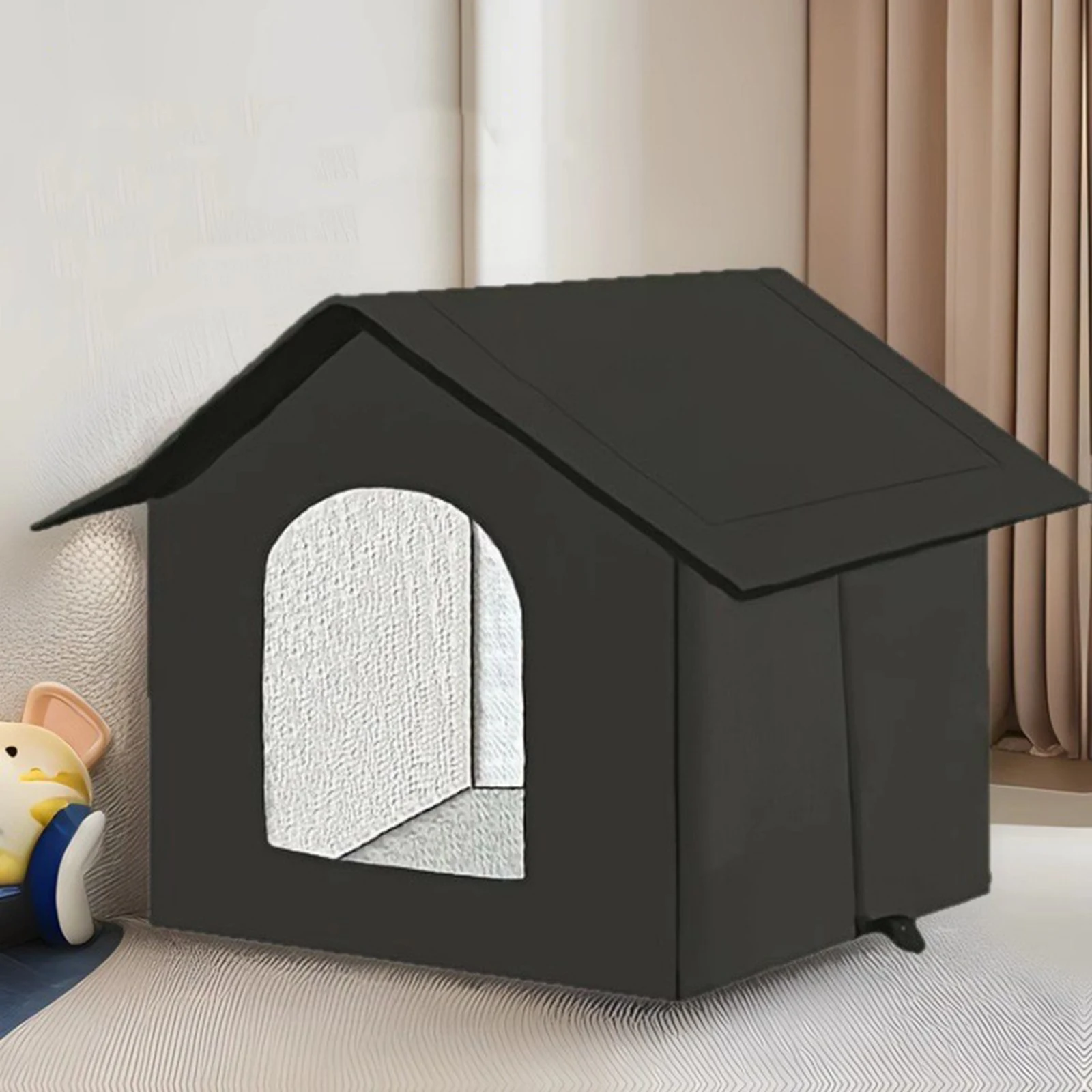 Casa plegable para gatos al aire libre, tela Oxford, cama impermeable para gatos, tienda para mascotas para todas las estaciones, refugio para gatos y gatitos en interiores y exteriores - imagen 2