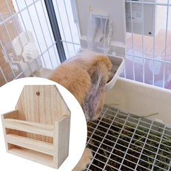Estante alimentador de heno para conejitos, dispensador de hierba de madera, conejillo de indias, comedero de alimentación para ardilla, Chinchilla, suministros para animales pequeños