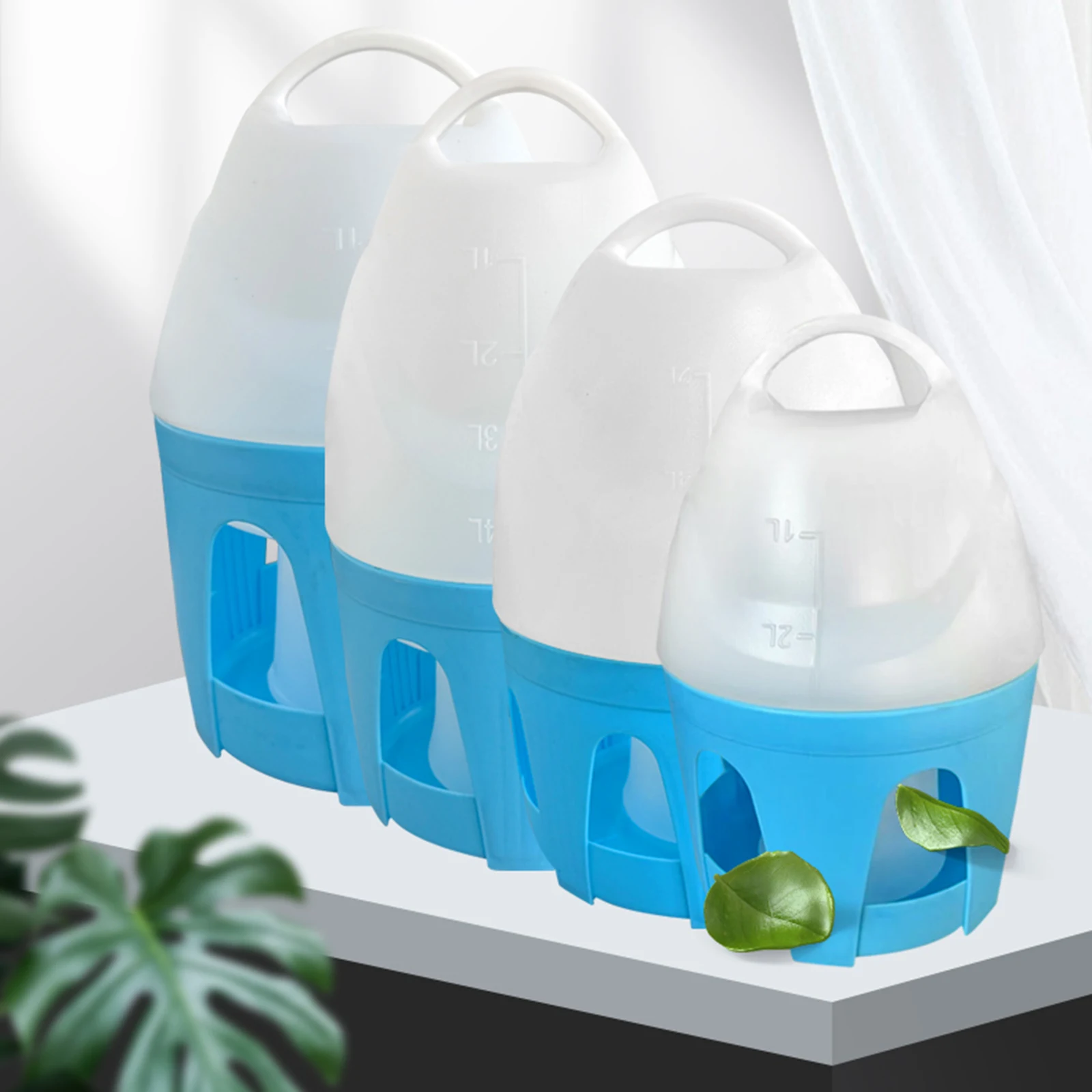 Dispensador de agua para palomas de gran capacidad, recipiente automático portátil para olla de agua para pájaros, para pato, pollos, paloma, suministros de alimentación canarios - imagen 4