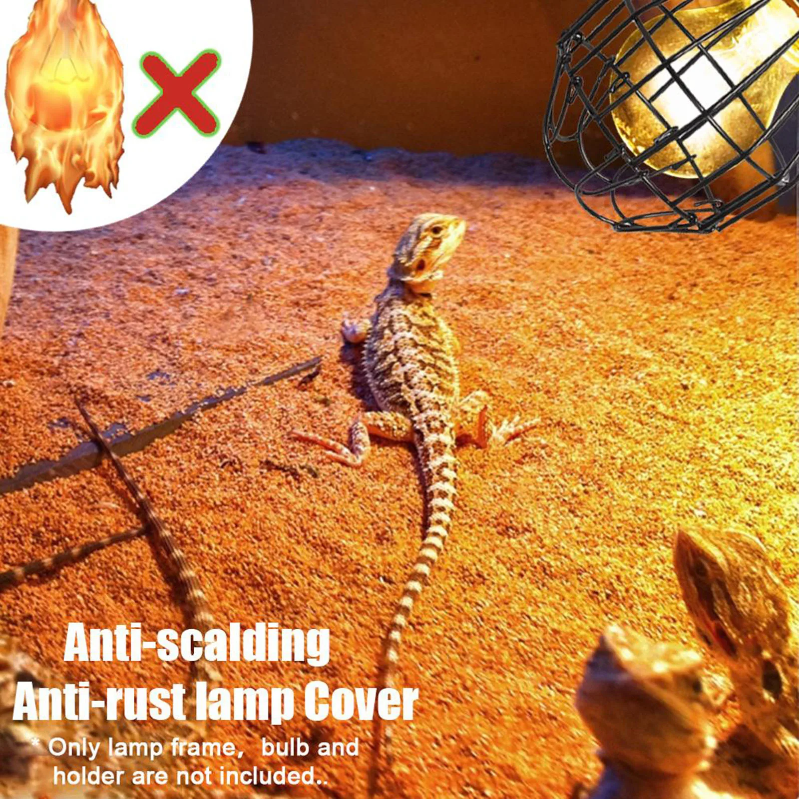 Cubierta de malla para lámpara de calor para reptiles, calentador antiescaldaduras, jaula protectora, accesorios para mascotas, jaula para aves, anfibios, suministros de bombillas - imagen 3