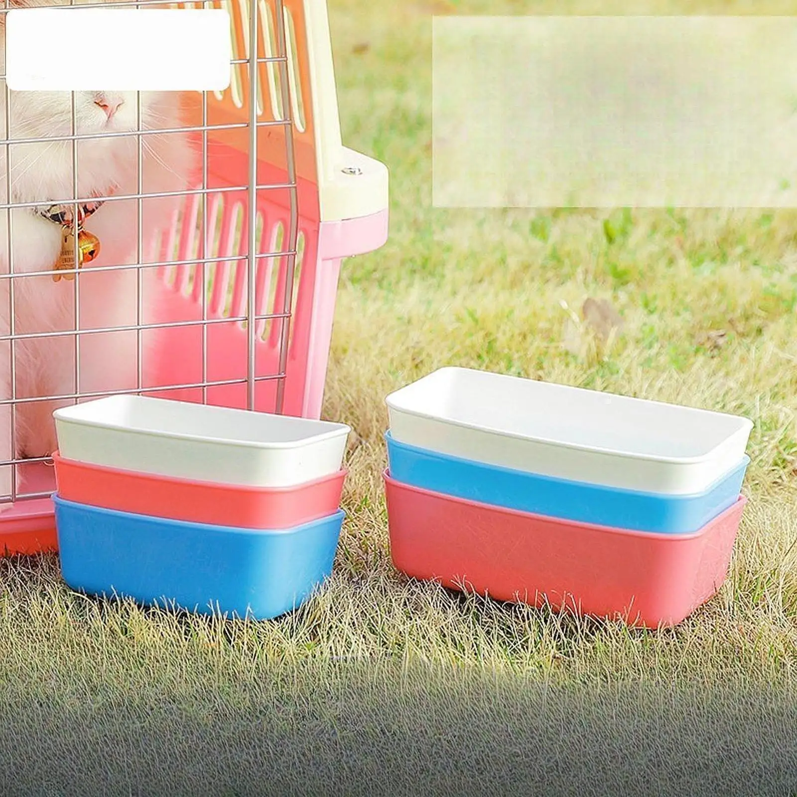 Cuencos colgantes para cajas de mascotas, plato multiusos para alimentación de perros con gancho, accesorios para conejos, Chinchillas, alimentador para gatos, 3 uds.