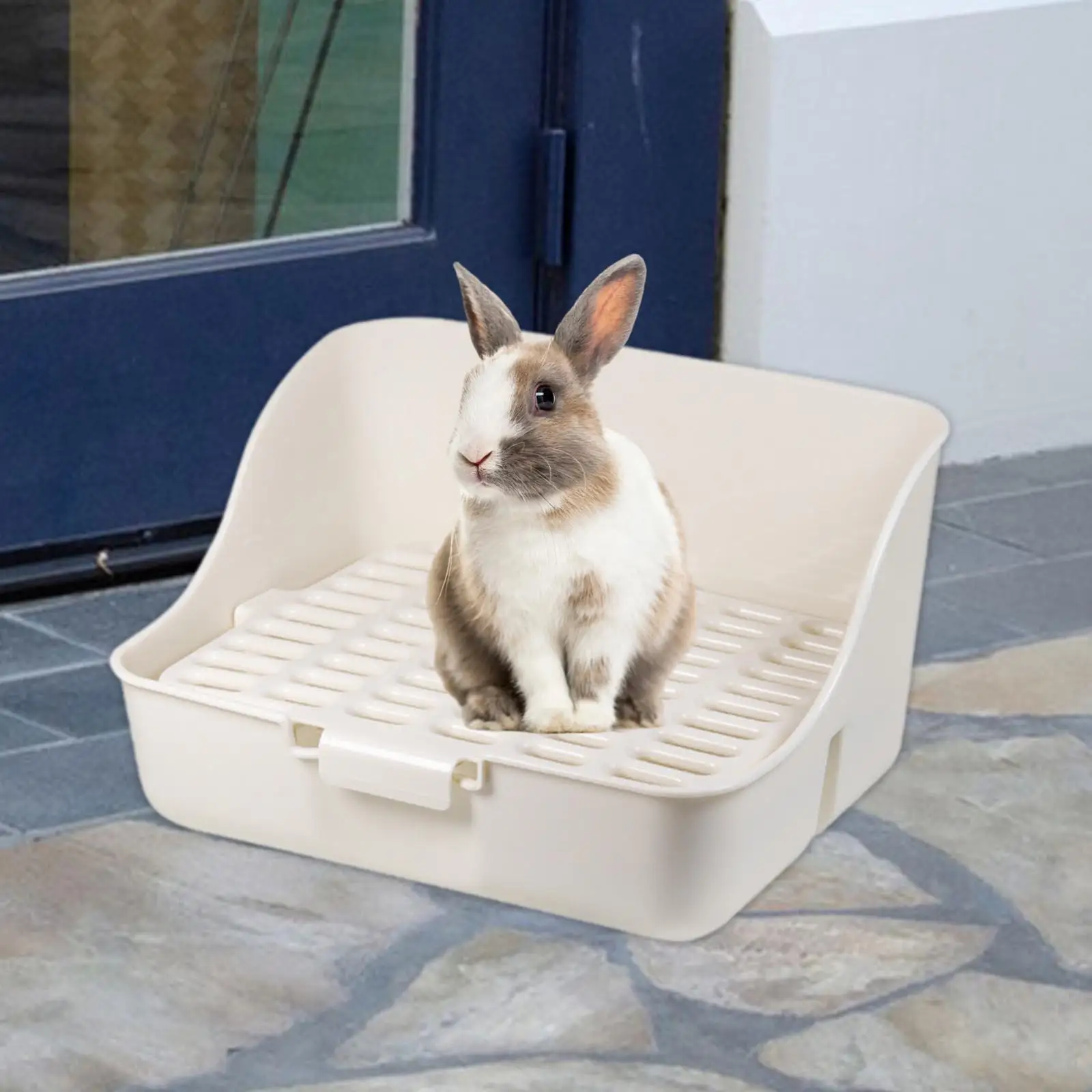 Caja de inodoro de conejito, ropa de cama para mascotas, orinal de esquina para ardillas, hurones, erizo, suministros de limpieza para animales pequeños