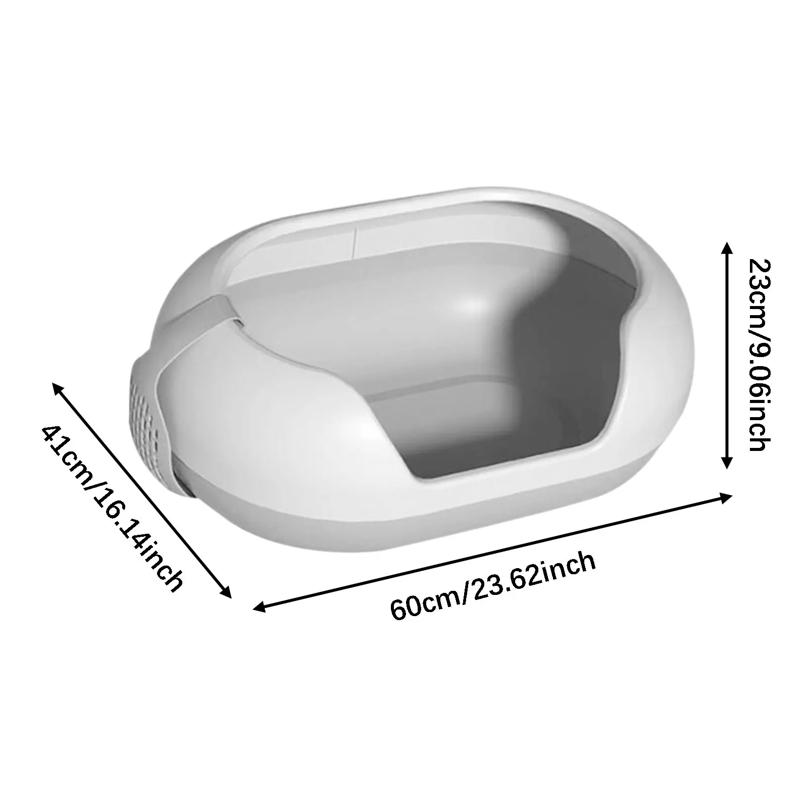 Bandeja de arena con borde alto para gatos – Antisalpicaduras - imagen 5