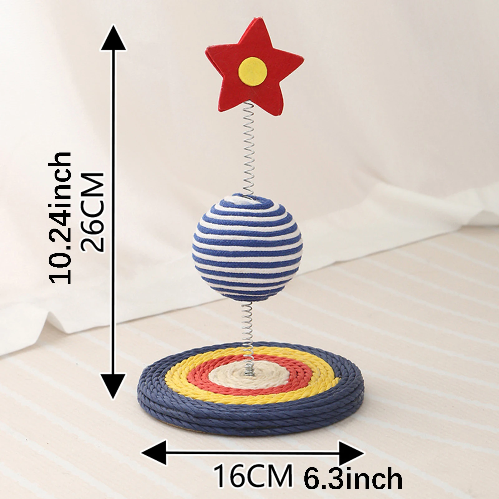 Bola de resorte para rascar gatos de Sisal con Base, varita de rompecabezas para gatos, garra de molienda, ejercicio, juguete interactivo para mascotas, suministros para mascotas - imagen 5