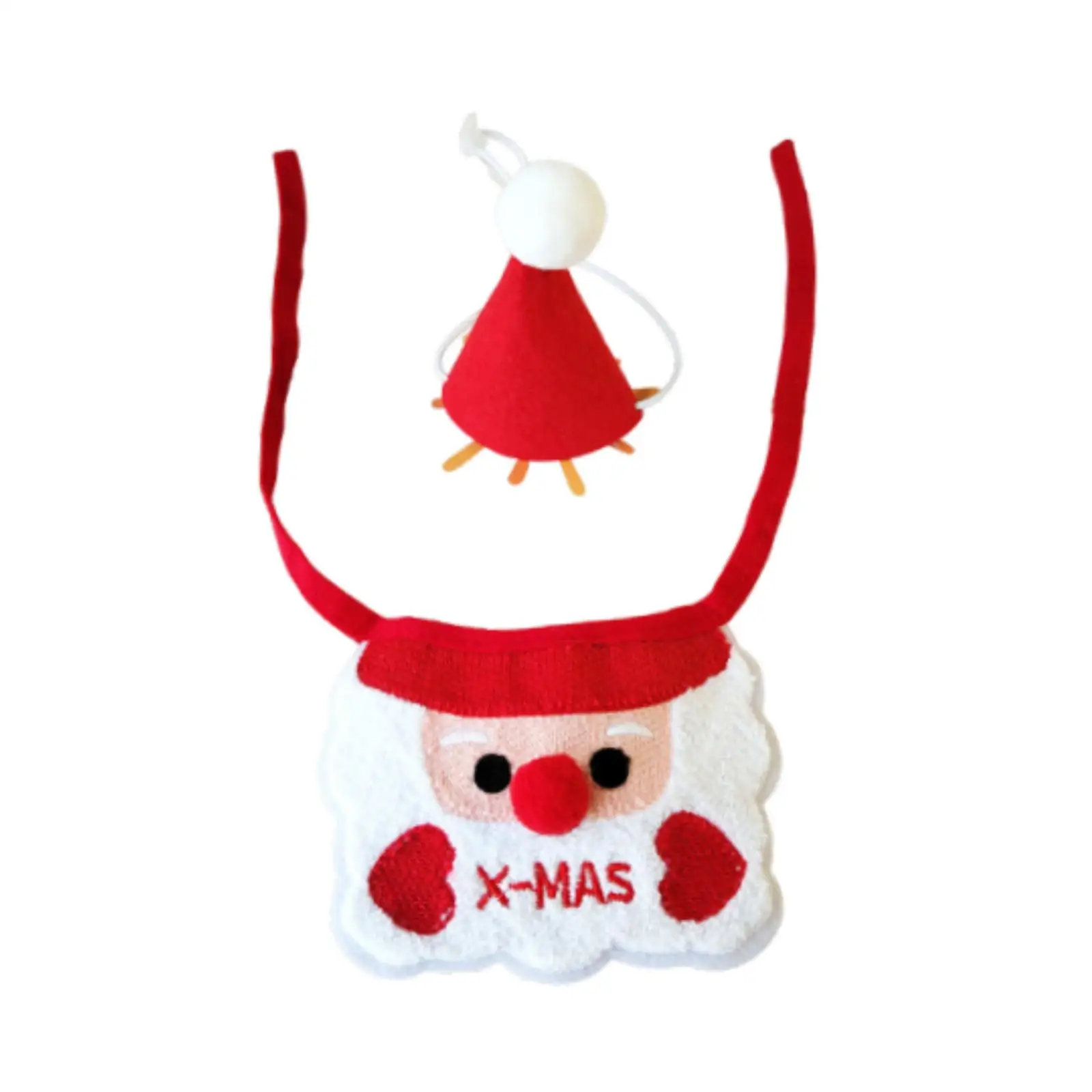 Babero ajustable para mascotas, bufanda navideña, babero para perro de Papá Noel, accesorios de disfraz para mascotas, ropa de vacaciones para perros pequeños y gatos