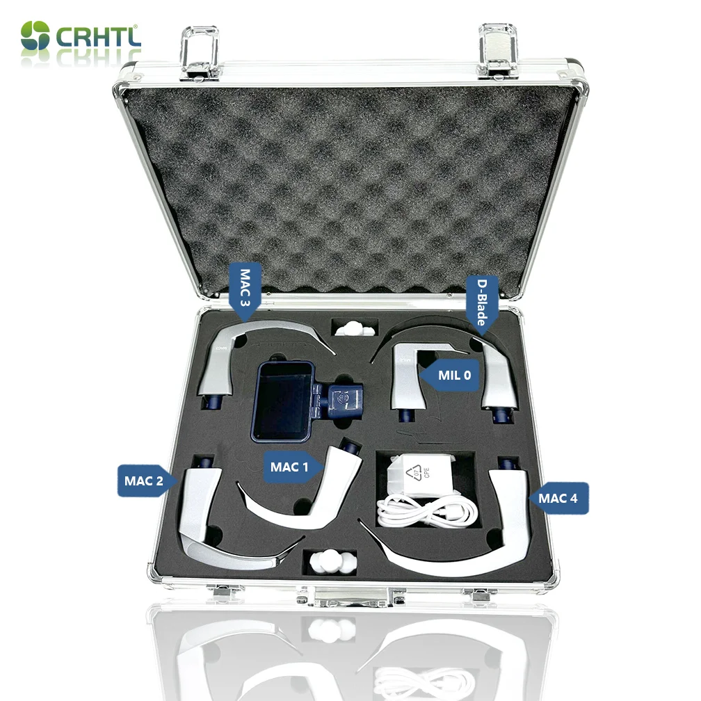 Laringoscopio de vídeo digital para intubación, endoscopio de vídeo anestésico, laringoscopio de Video de visualización de 3,2 pulgadas y opción de cuchilla de videolaringoscopio reutilizable de acero inoxidable 11 - imagen 2