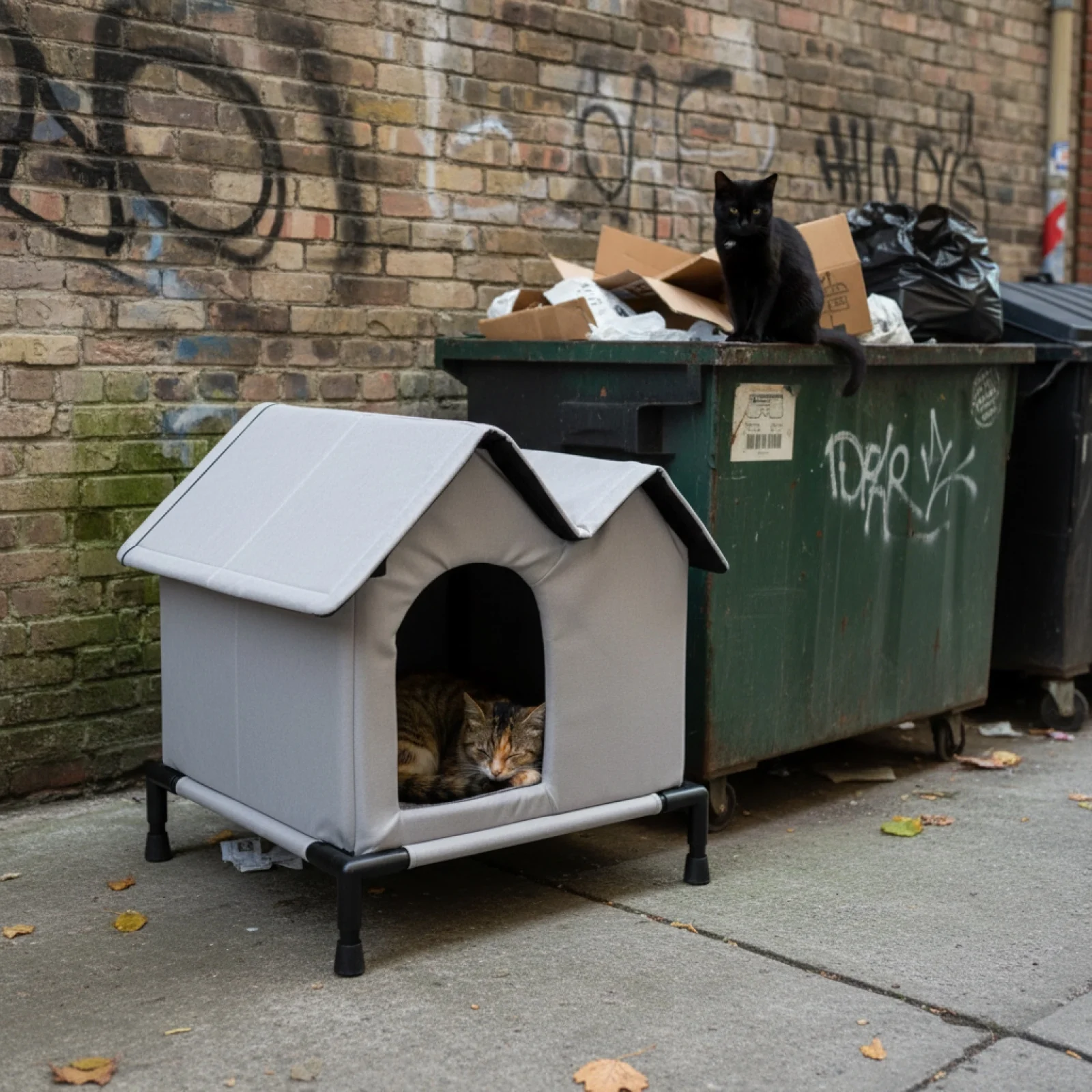 Casa para gatos sin hogar, refugio impermeable para mascotas, casa para perros, perrera para interiores y exteriores, suministros para cachorros pequeños y gatitos, invierno