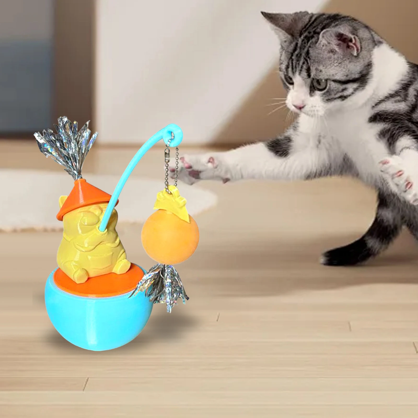 Vaso interactivo para gatos, juguete interactivo para gatos, entretenido, novedad, pelota para rascar gatos oscilante para cachorros, gatos de interior - imagen 5