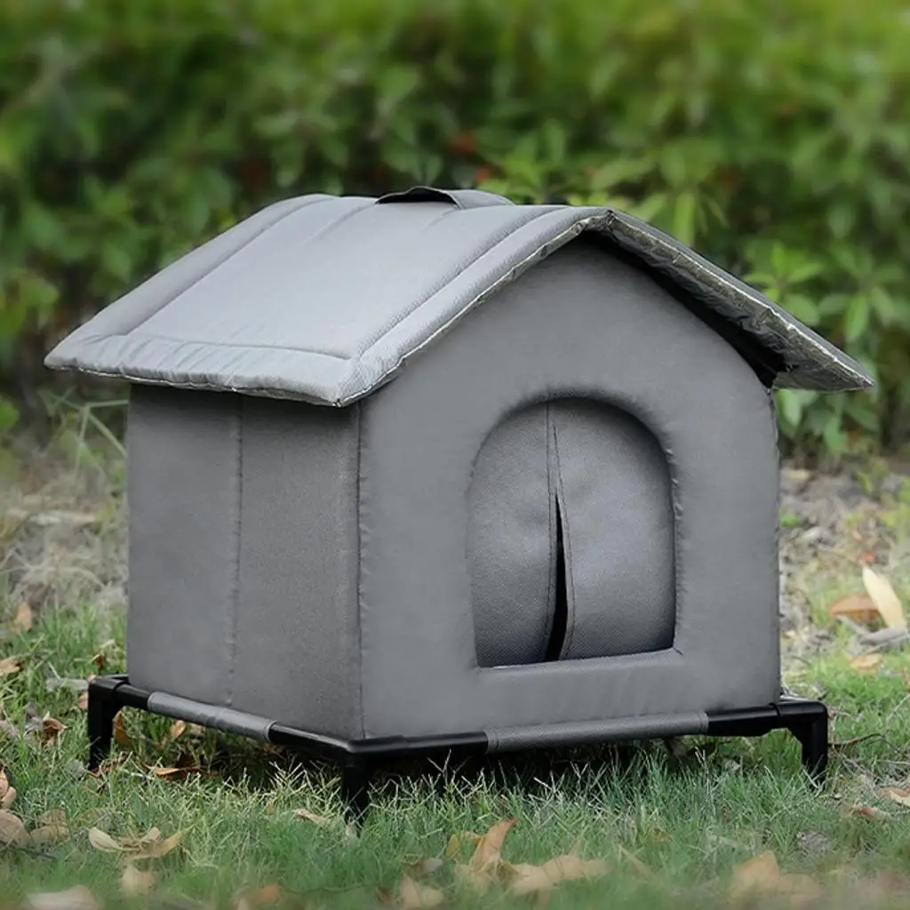 Casa para gatos al aire libre, refugio cálido con aislamiento para gatos, tienda para gatos resistente a la intemperie para jardín, porche, patio trasero, casa para mascotas