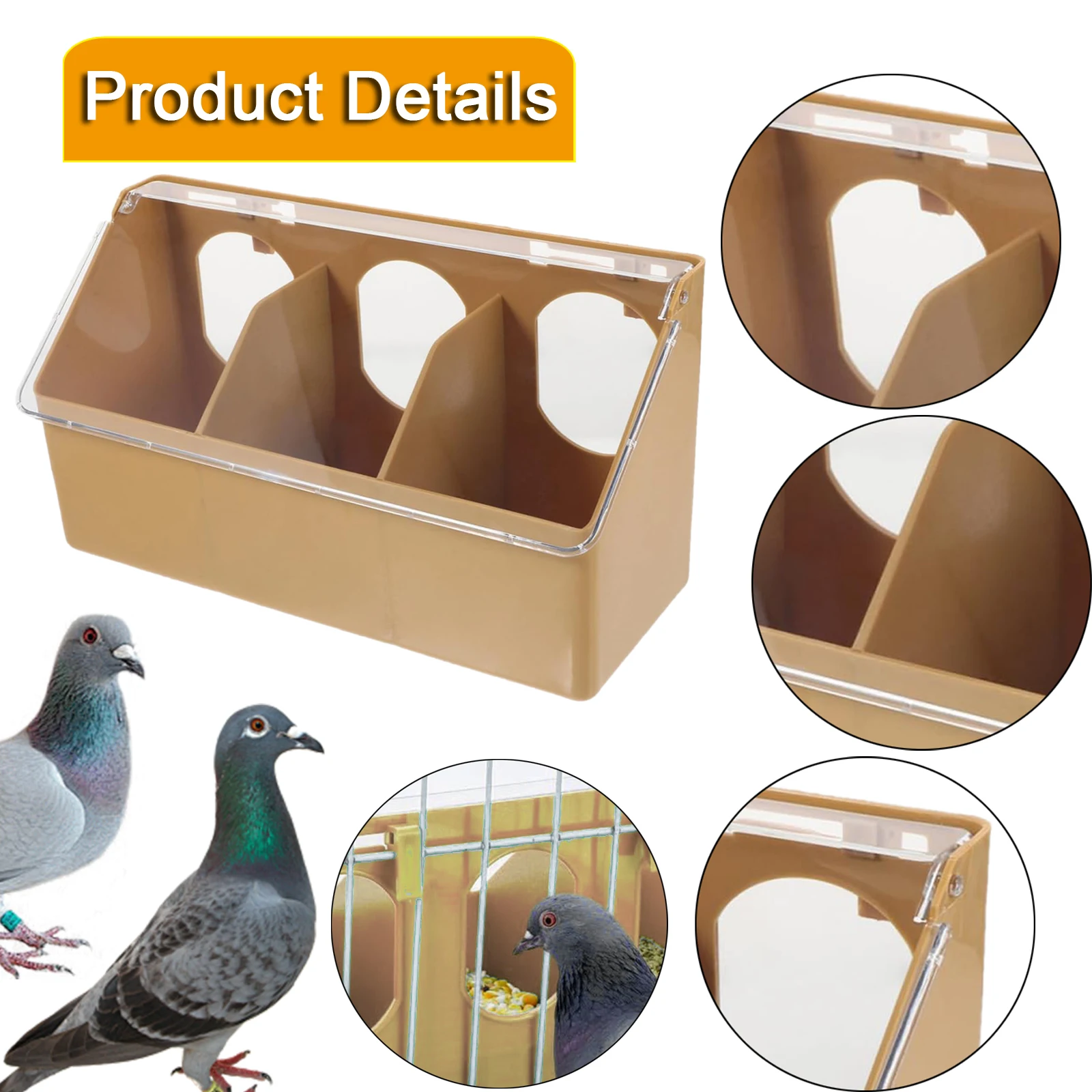 Caja de alimentación colgante para pájaros, 2/3 rejillas, alimentador de agua de plástico para pájaros, dispensador de comida para palomas para loros, cacatúas, suministros de alimentación para pájaros - imagen 4