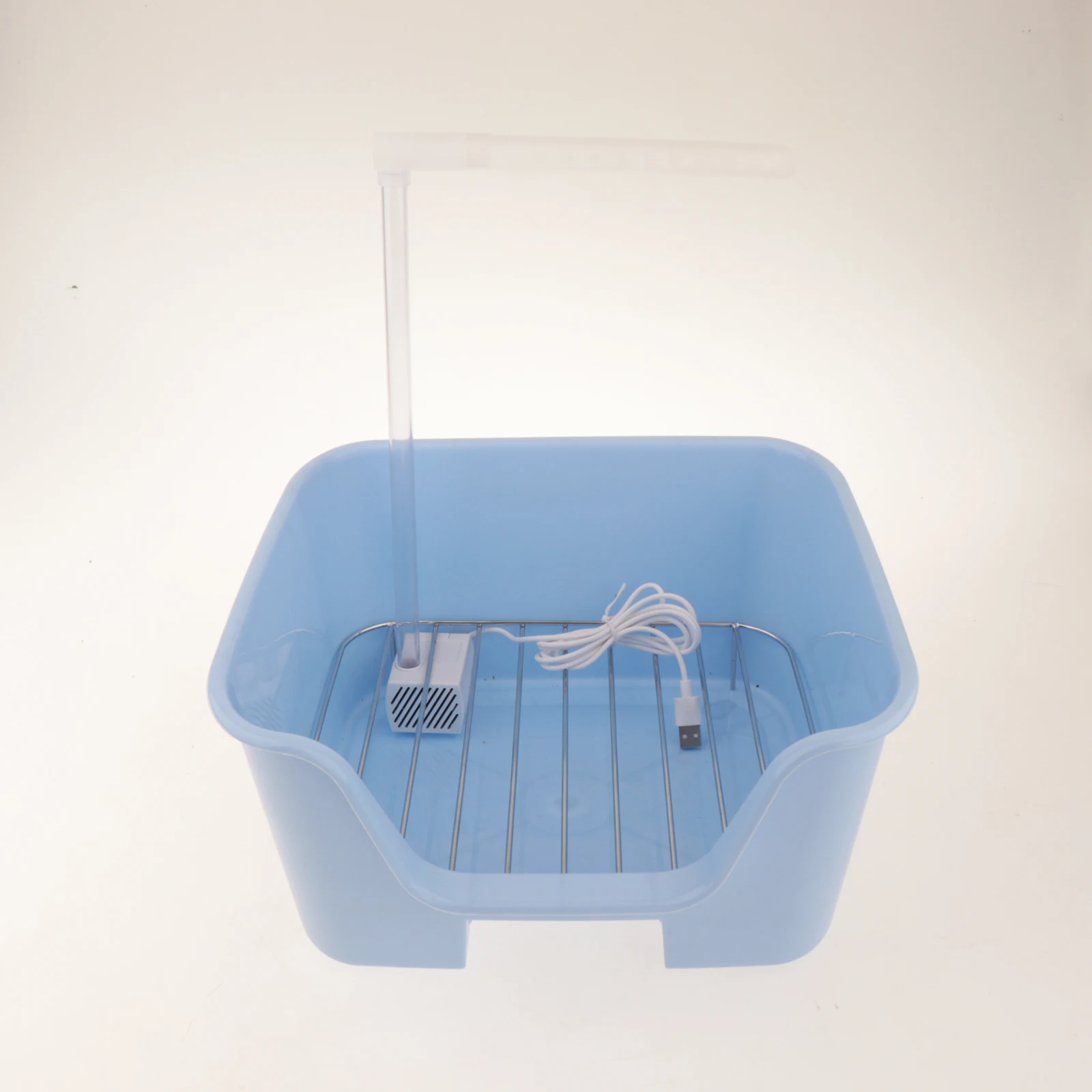 Bañera automática para pájaros con soporte, perca, suministros de limpieza para ducha de loros interiores, accesorios para jaula para cacatúa Canary Conure - imagen 3