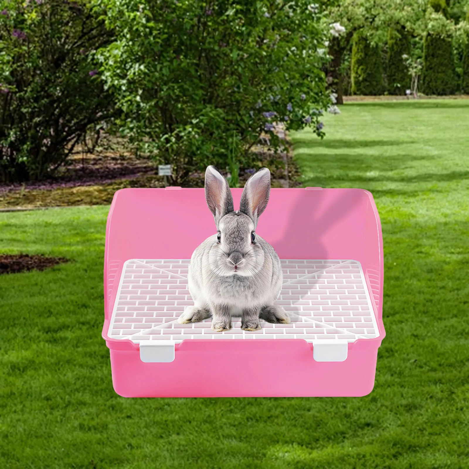 Caja de arena para conejitos, bandeja para orinal para mascotas, accesorios para jaulas de inodoro para hurón, animales pequeños, Gale Aur, suministros de limpieza para mascotas - imagen 2