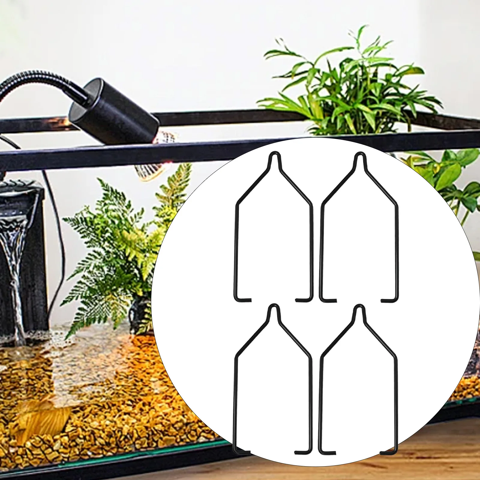 Clips de fijación para pantalla de lámpara de reptil, soporte de suspensión de lámpara de hierro para terrario, tanque de cría, gancho de Clip de luz de calefacción, 4 Uds. - imagen 5