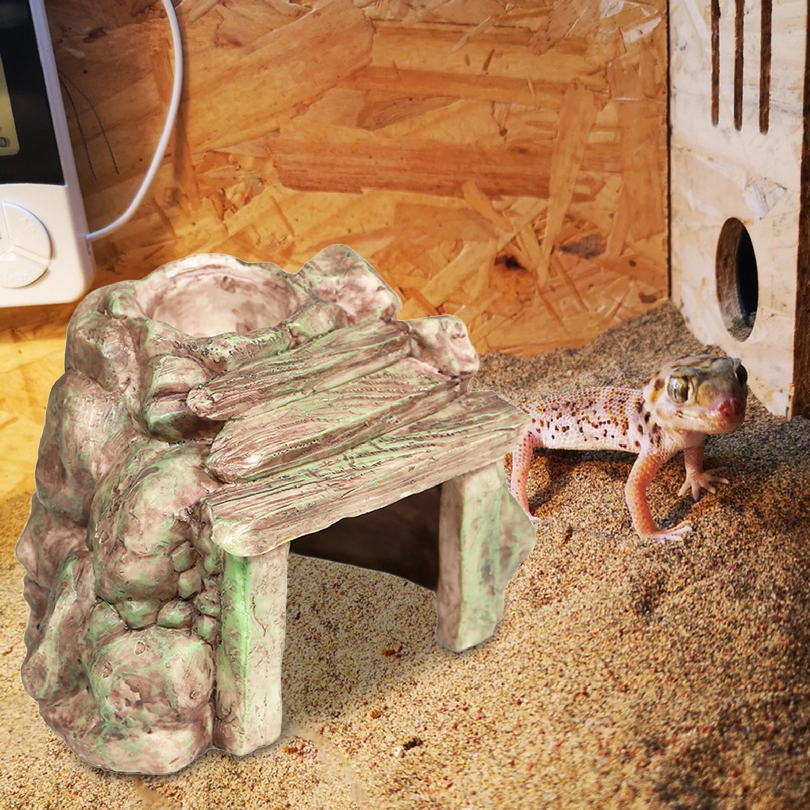 Resina reptil escondite cueva acuario ornamento decoración acuario hábitat para tortuga tortugas Reptiles ranas pescado Gecko - imagen 3