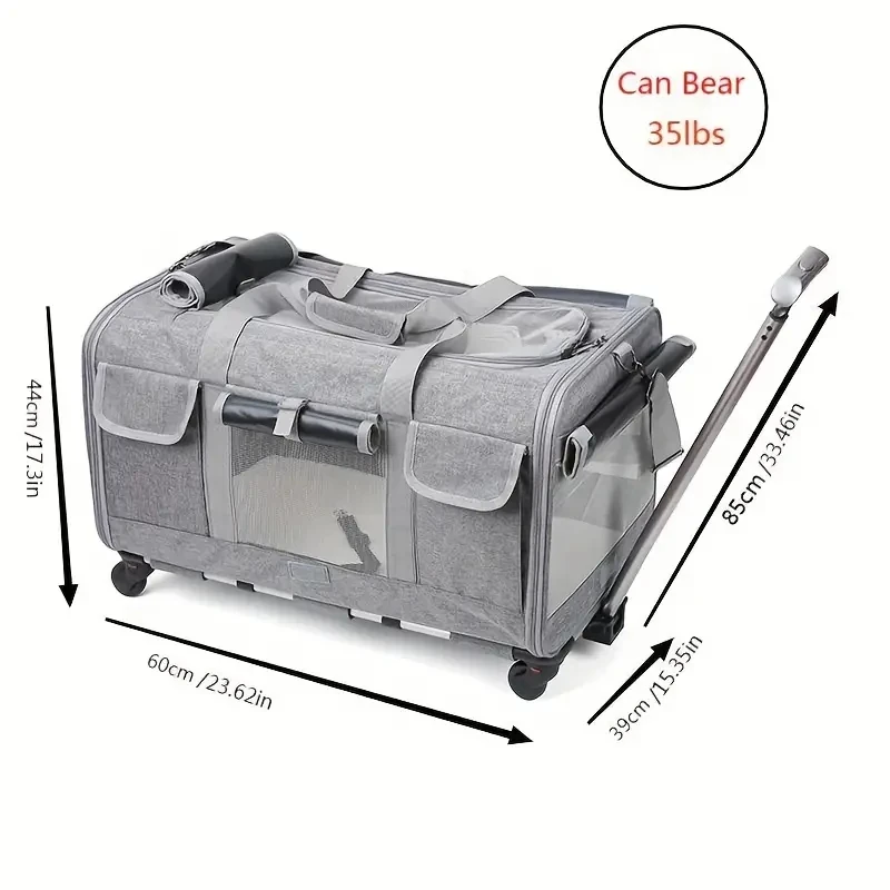 Cubierta de carrito portátil extra grande para mascotas, cubierta de carrito para perros desmontable, bolsa grande plegable para mascotas, bolsa de transporte de viaje para gatos - imagen 4