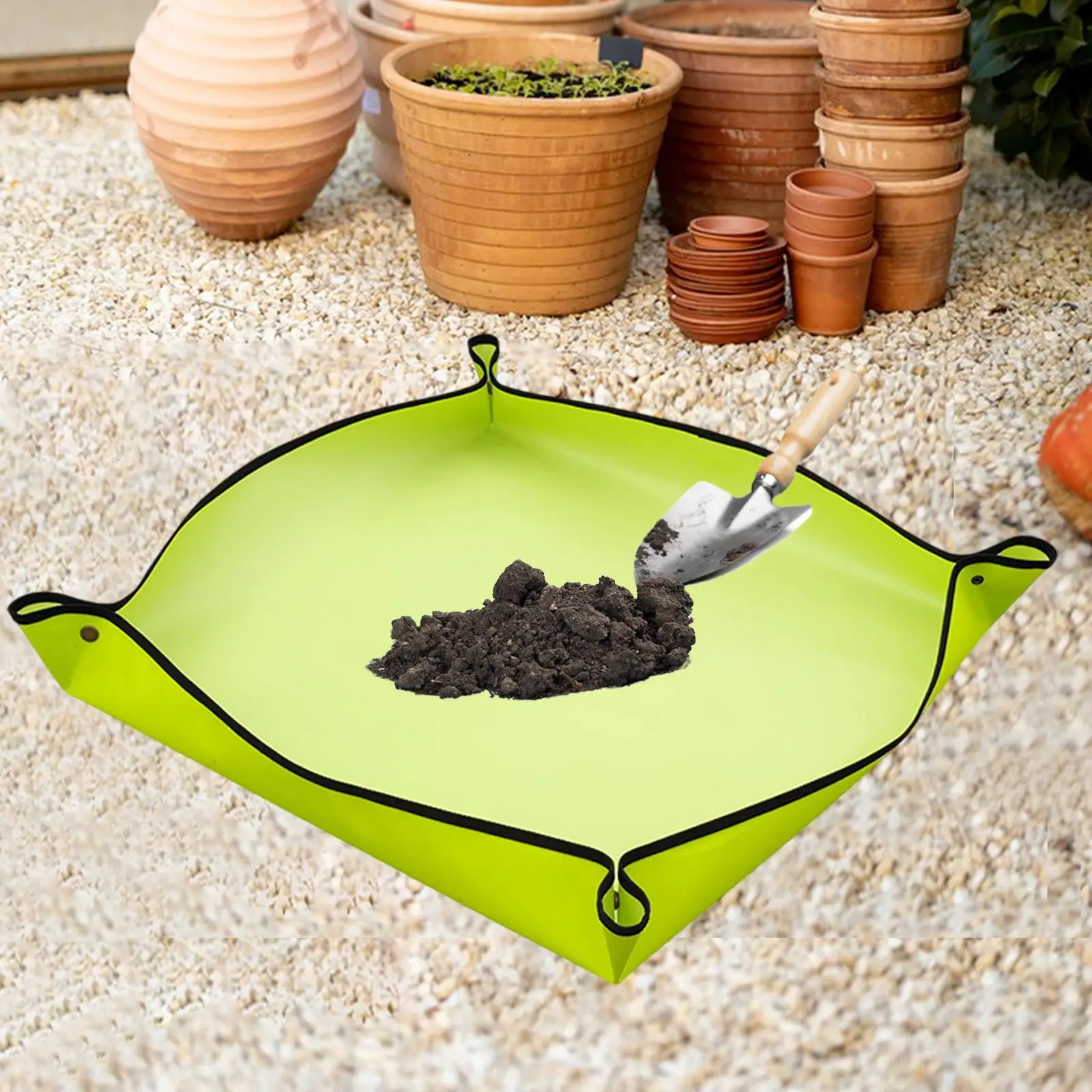 Estera plegable impermeable para repotting de plantas, almohadilla para macetas para trasplante de macetas, mezcla de suelo, herramienta de poda de plantas para jardín - imagen 3