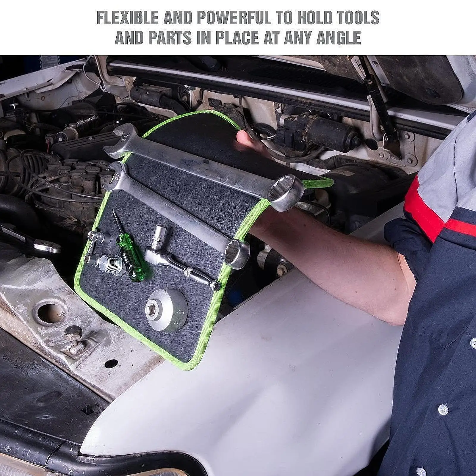 Almohadilla de herramientas magnética, tapete de almacenamiento de herramientas de reparación de garajes de taller multifuncional para herramientas manuales, organizador de herramientas de reparación de llaves