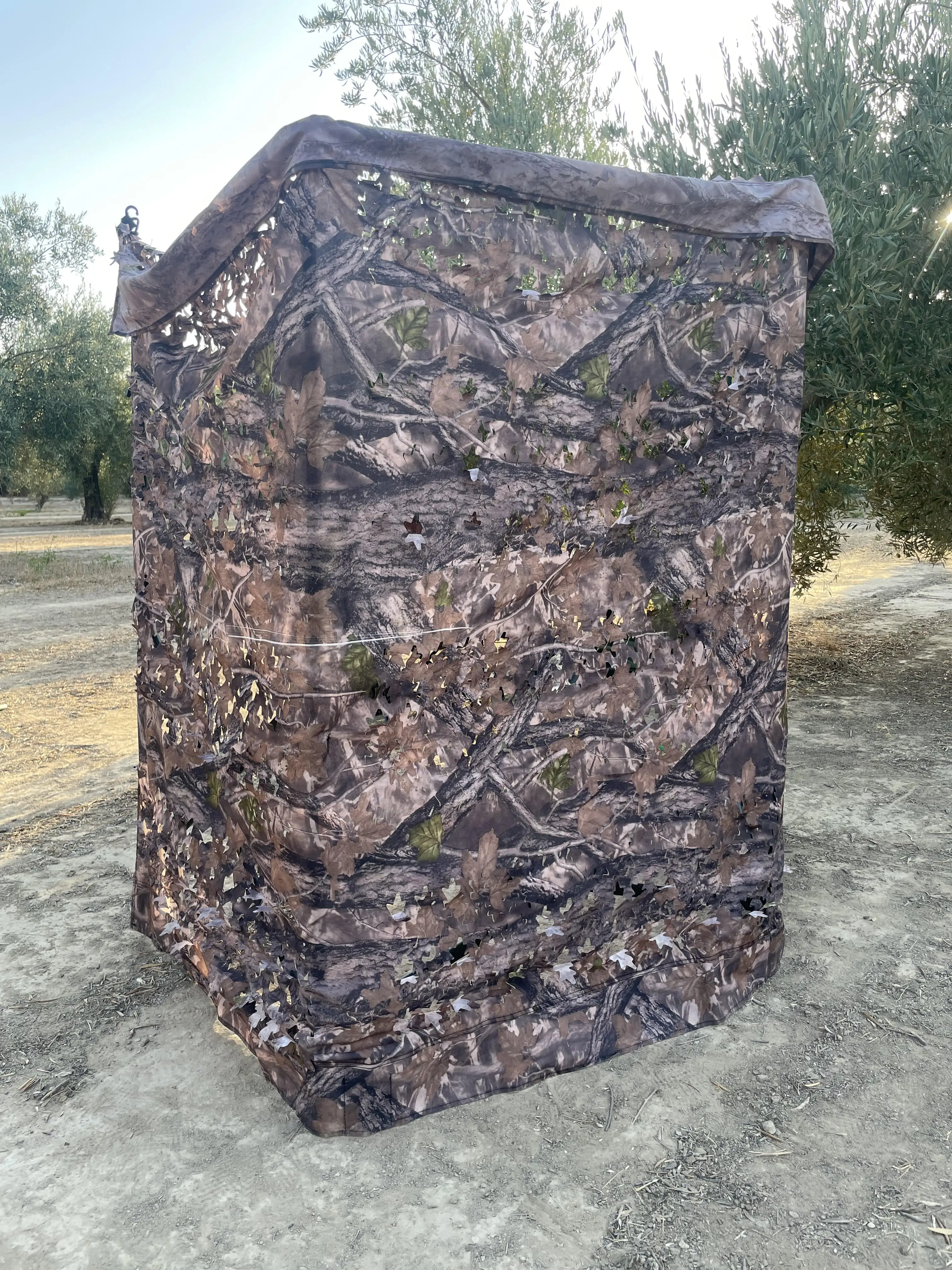 Pantalla puesto caza 3 lados, camuflaje, articulable con bolsa para transporte