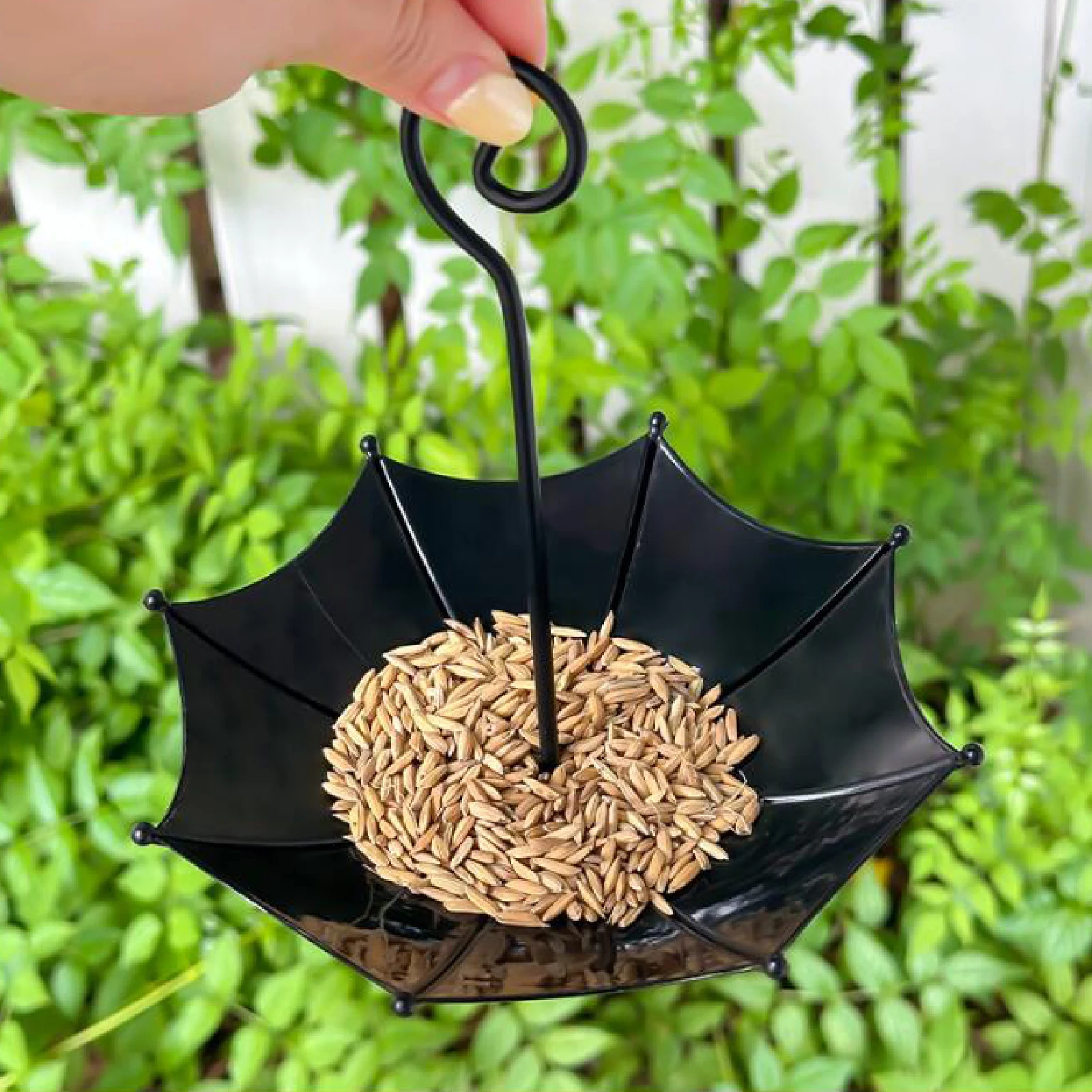 Comedero para pájaros colgante en forma de paraguas, cuenco creativo para alimentación de pájaros al aire libre para el hogar, jardín, patio, decoración de Patio - imagen 3