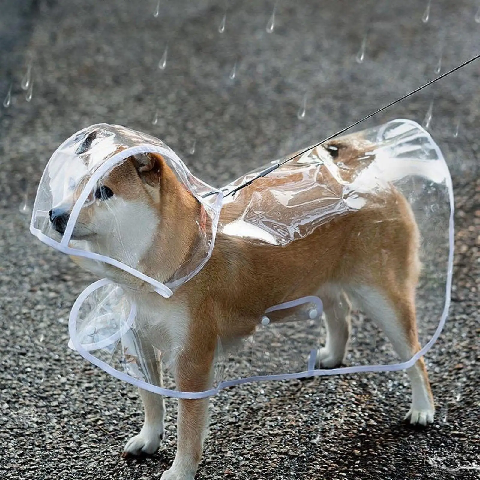 Chubasquero transparente de EVA para perros, Poncho transpirable para mascotas, impermeable, con capucha, para cachorros, suministros para mascotas para perros pequeños y medianos - imagen 4