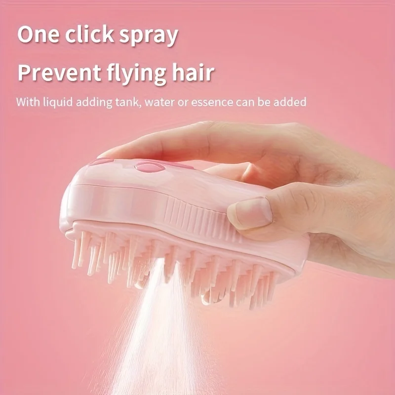 Cepillo humeante 3 en 1 para perros y gatos, cepillo de vapor, pulverizador eléctrico, peines de depilación para mascotas, suministros de cepillo de aseo para masaje de mascotas - imagen 4