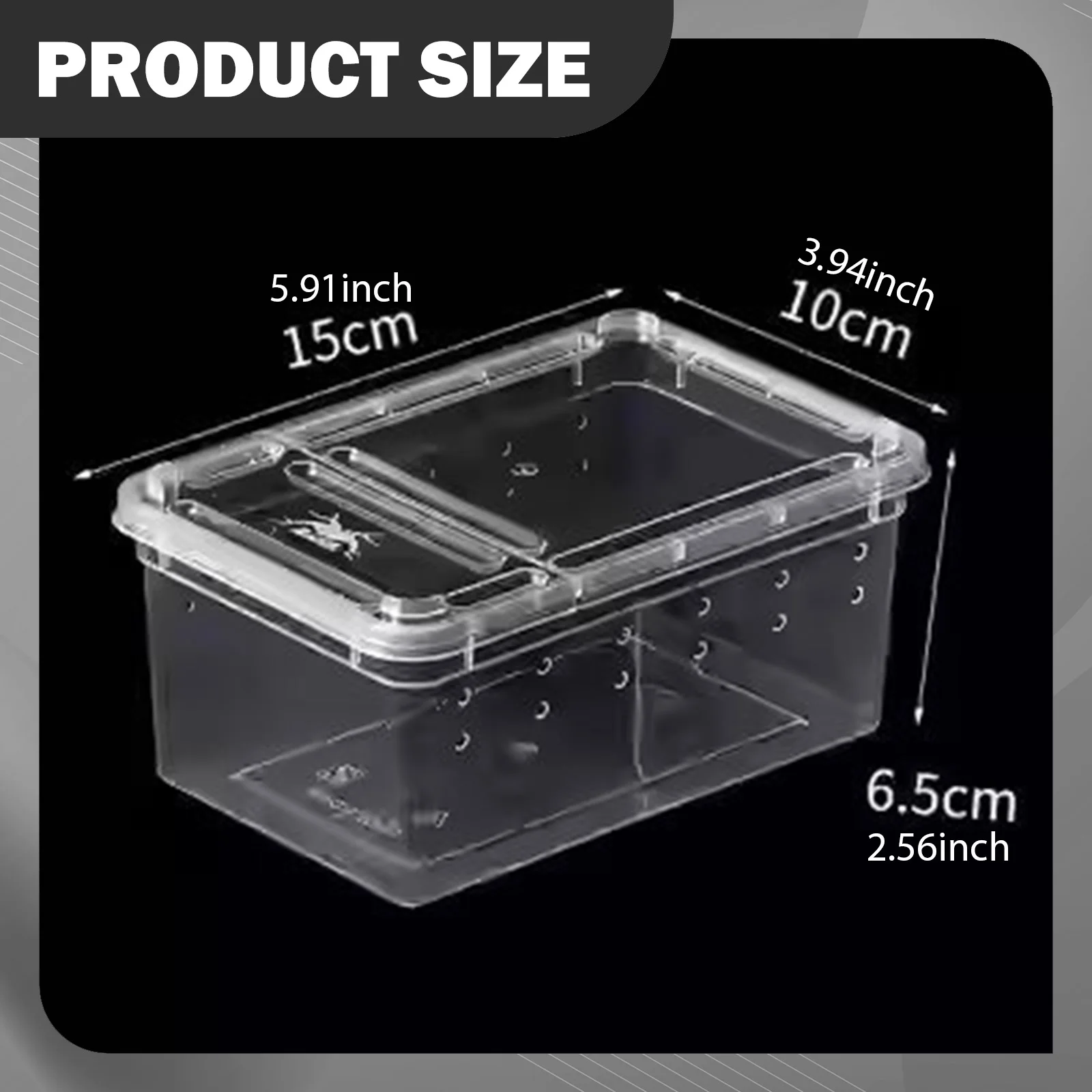 Caja de cría de reptiles, terrario transparente, jaula para hábitat, Mini contenedor para incubar mascotas, para dragón barbudo, lagarto, escorpión - imagen 5