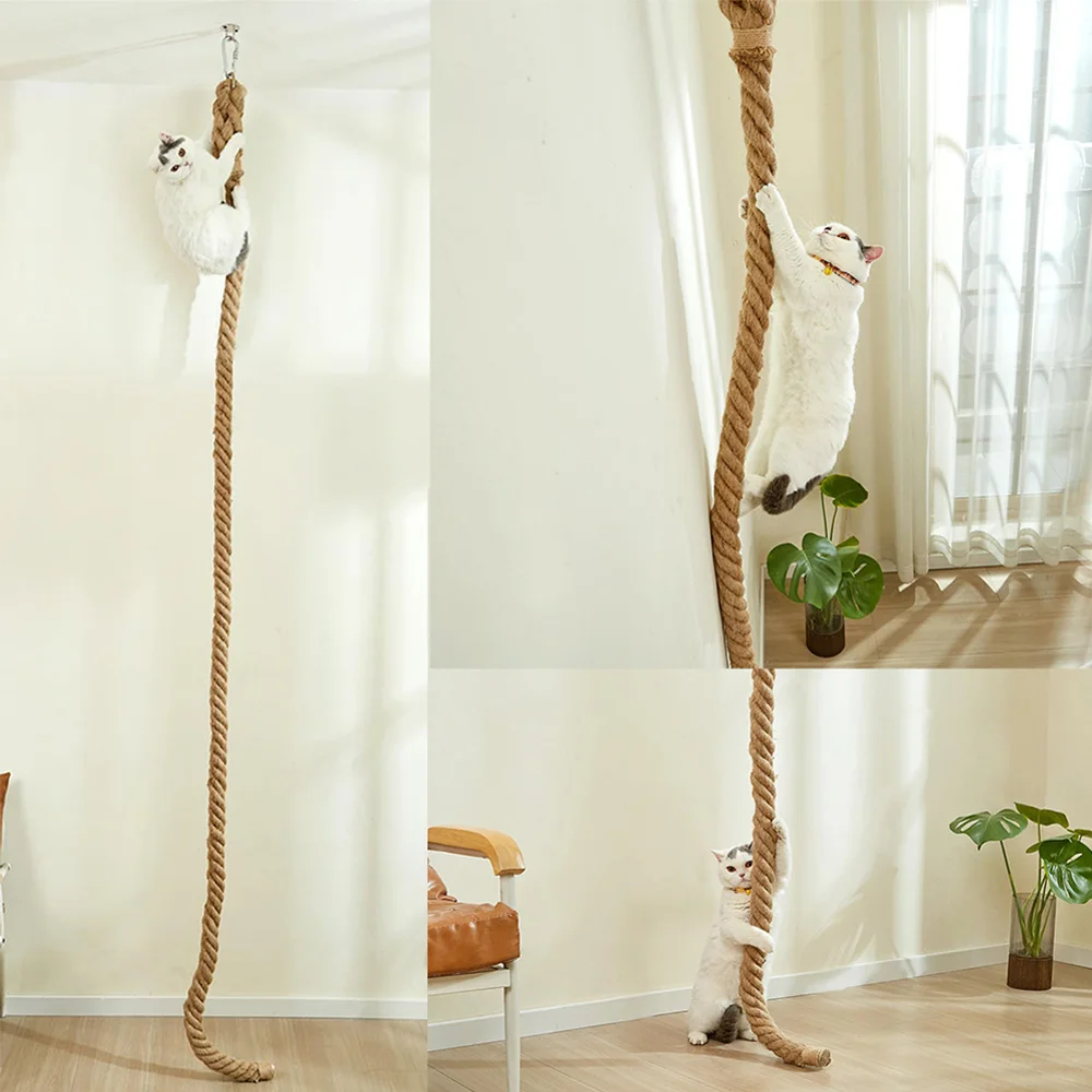 Rascador de sisal para gatos montable en pared o techo: afila garras - imagen 5